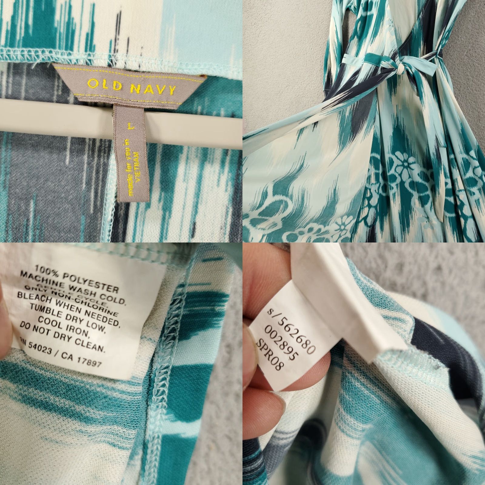 Old Navy VINTAGE Womens Wrap Dress Size L Floral Bohemian Modern Size L / US 10 / IT 46 - 8 Thumbnail