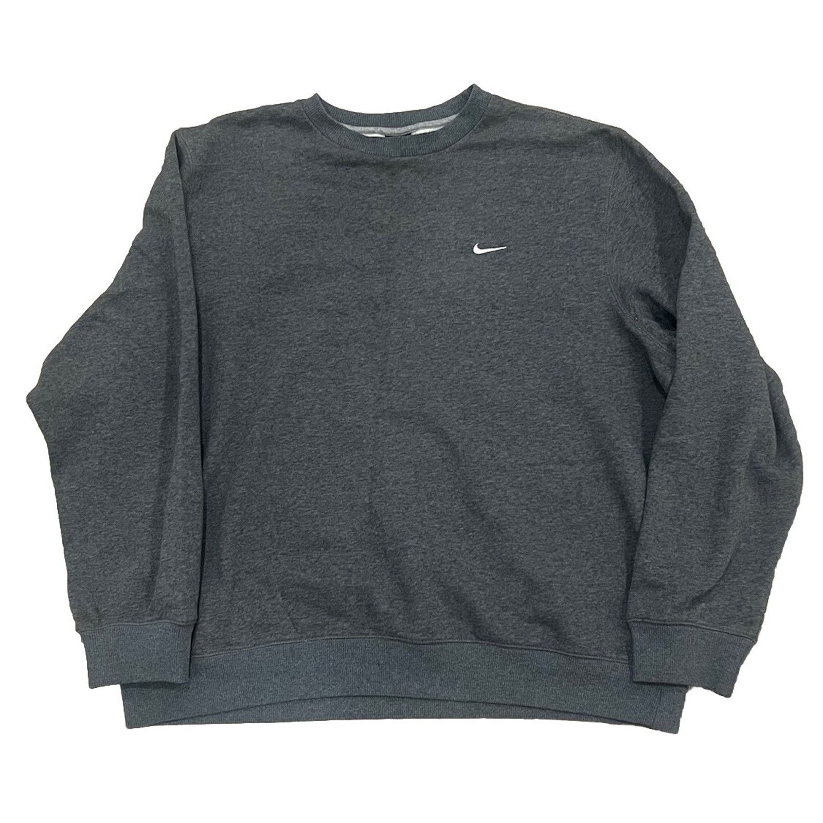 Nike Vintage Y2K Nike Gray White Embroidered Swoosh Sweatshirt Size US XXL / EU 58 / 5 - 2 Thumbnail