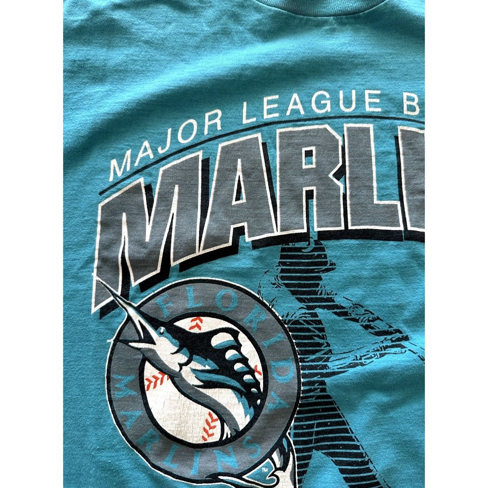 Vintage VINTAGE Florida Marlins Inaugural T-Shirt XL Blue Single Stitch Mens 1993 Baseball MLB 90s Shirt Size US XL / EU 56 / 4 - 3 Thumbnail