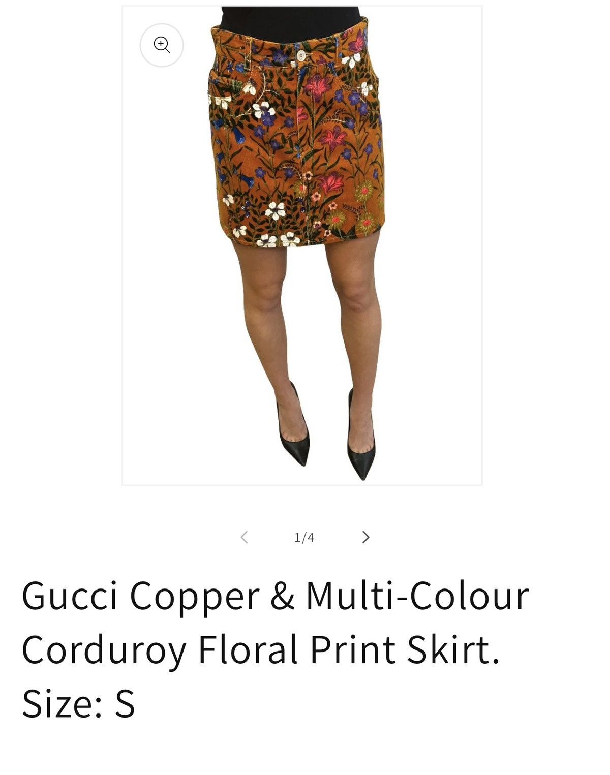 Gucci Gucci Floral Corduroy Skirt – Made in Italy Size 27" / US 4 / IT 40 - 3 Thumbnail