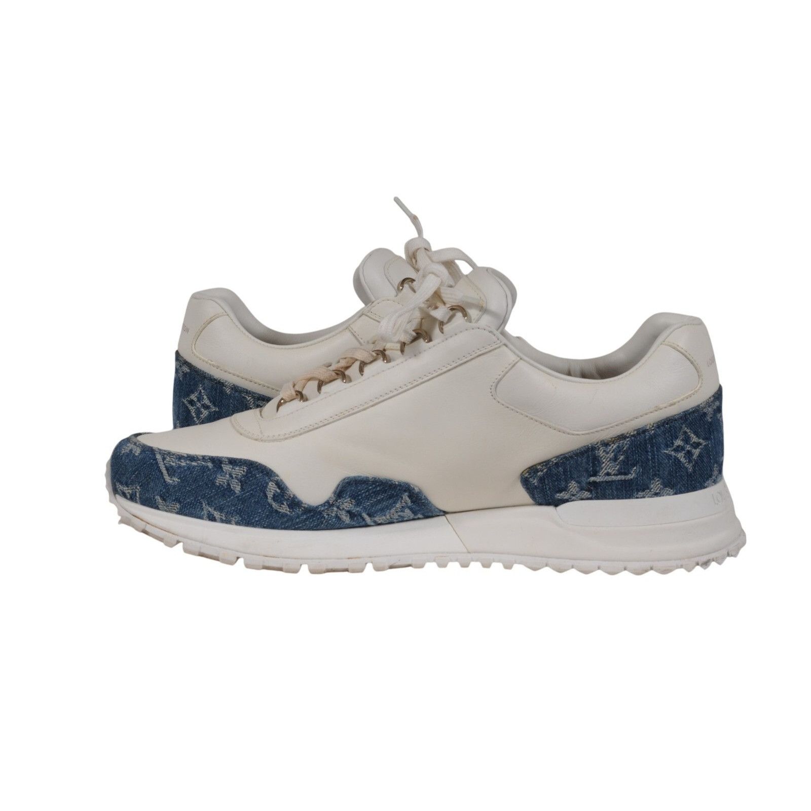 Louis Vuitton Run Away Sneakers Blue White Monogram Denim Leather Size US 8.5 / EU 41-42 - 10 Thumbnail