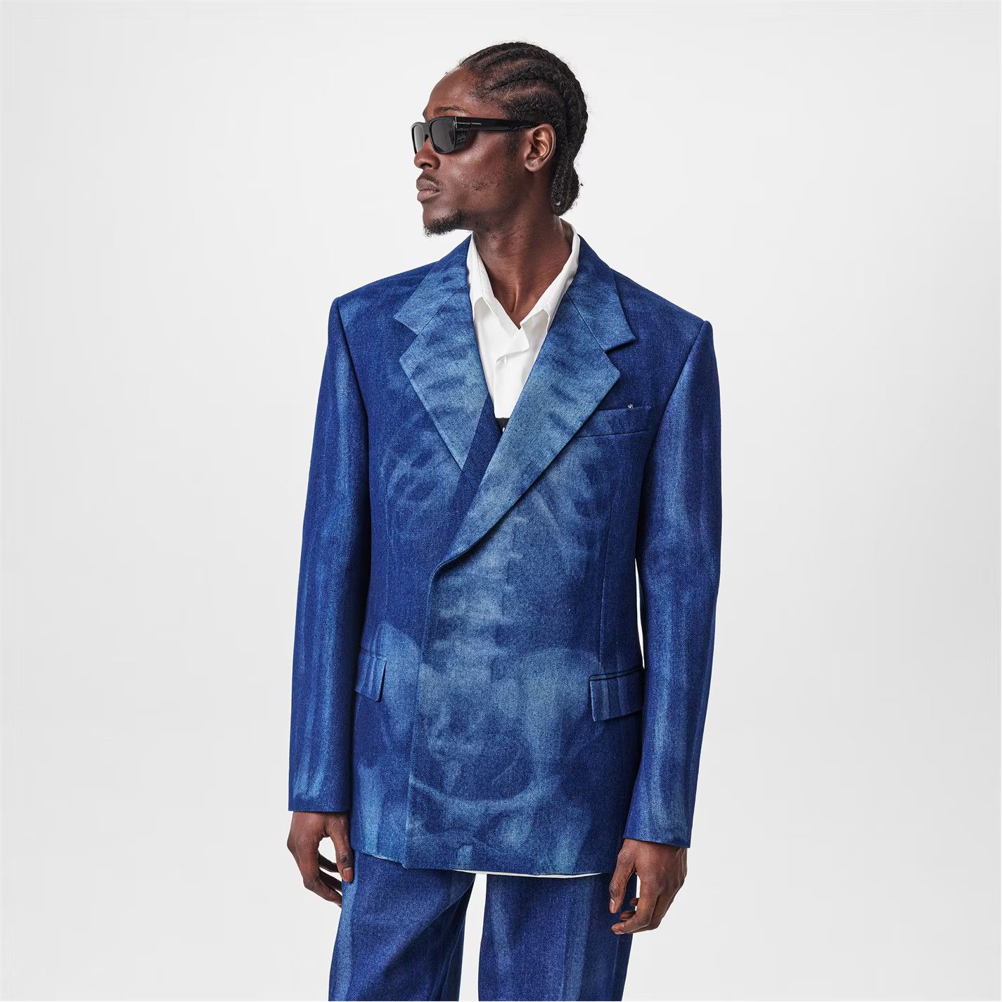 o1g2r1mq0226 Double-Breasted Jacket in Blue