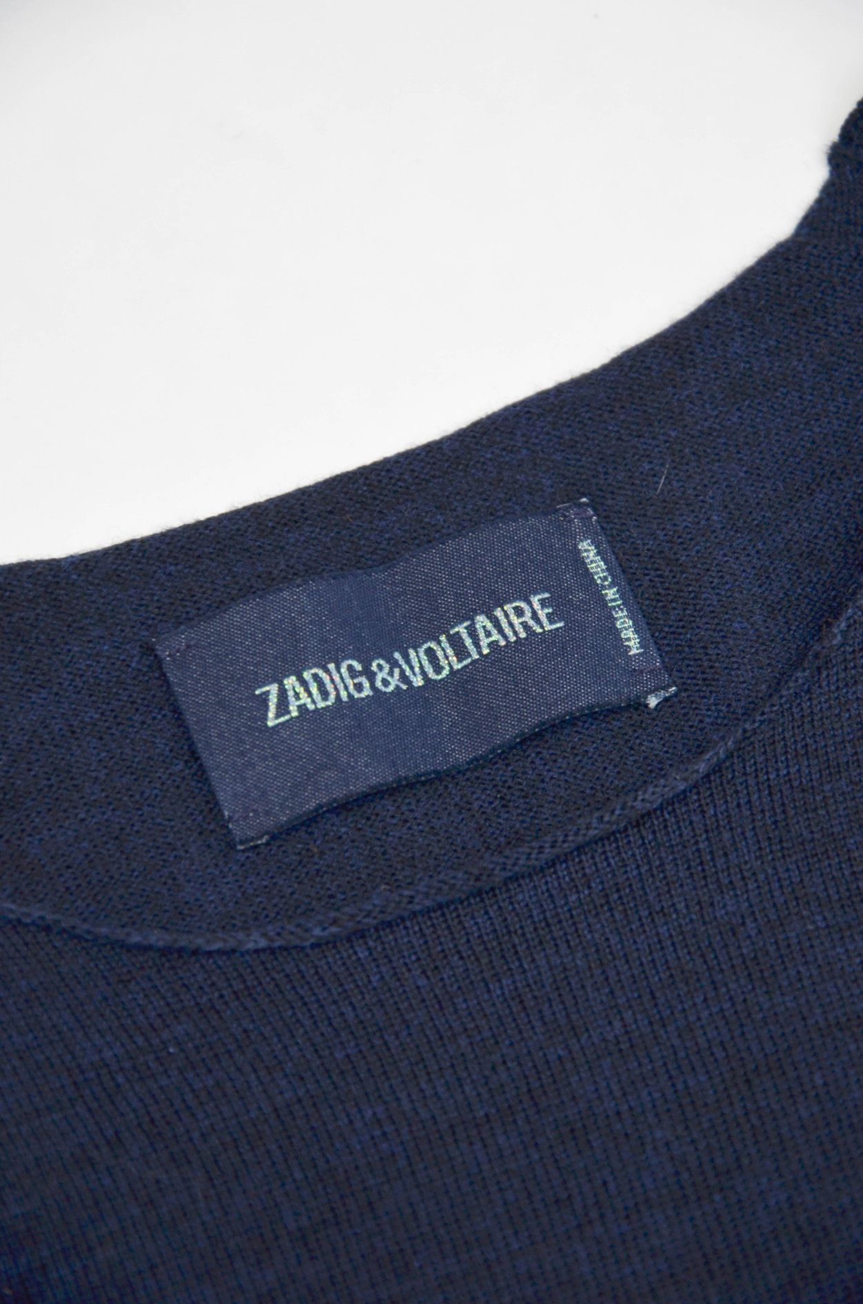 Zadig & Voltaire Zadig & Voltaire Amour Merino Lightweight Navy Sweater - L Size L / US 10 / IT 46 - 9 Thumbnail