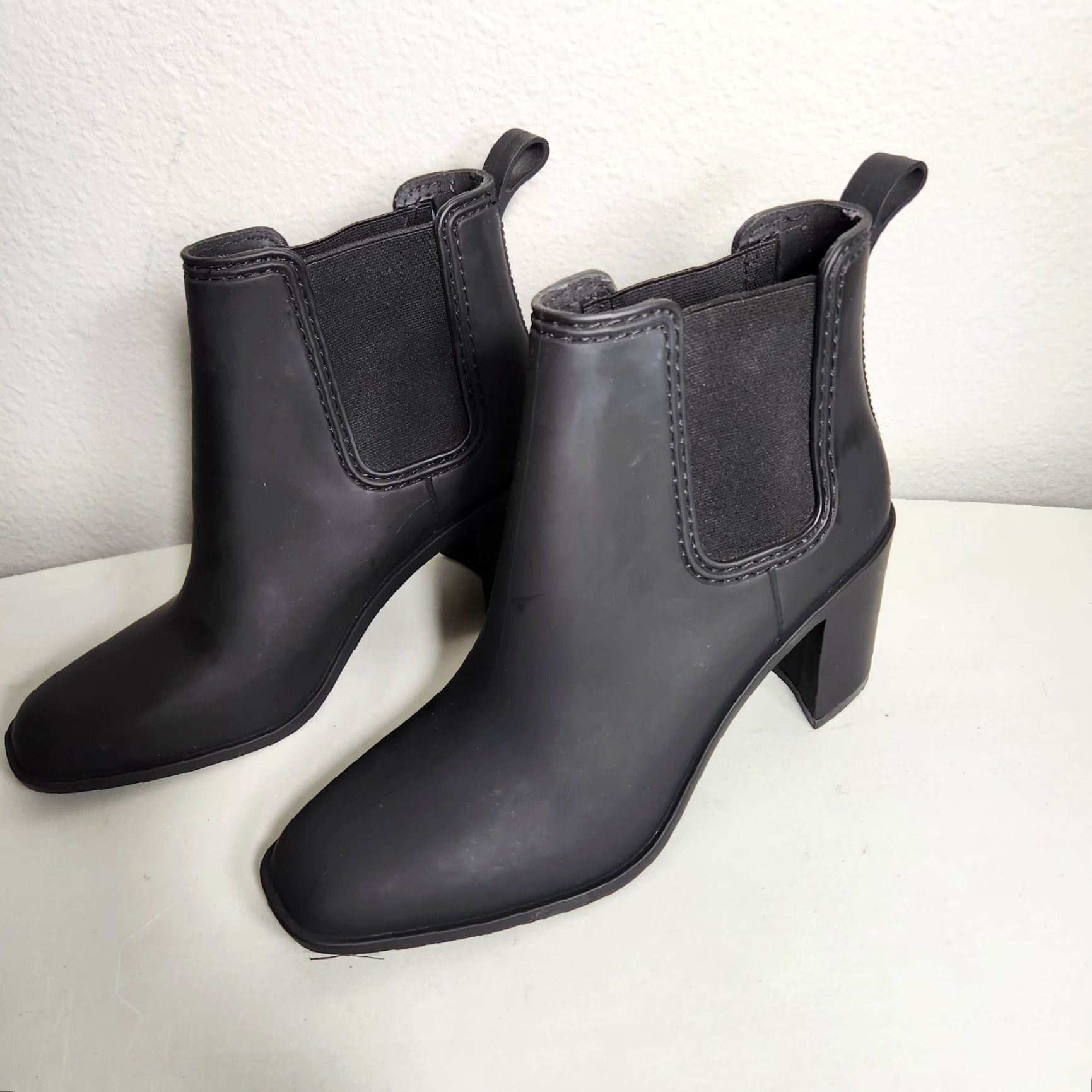 Jeffrey Campbell Jeffrey Campbell Womens Black Hurricane Heeled Chelsea Rain Booties-Size 10 Size US 10 / IT 40 - 2 Thumbnail