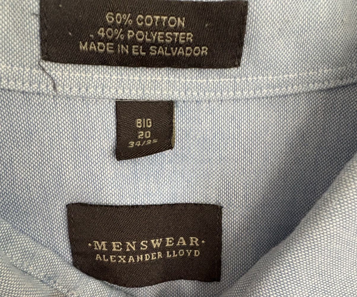 Other Alexander Lloyd Menswear Button down Blue Shirt Big 20 34/35 Size US XXL / EU 58 / 5 - 3 Thumbnail
