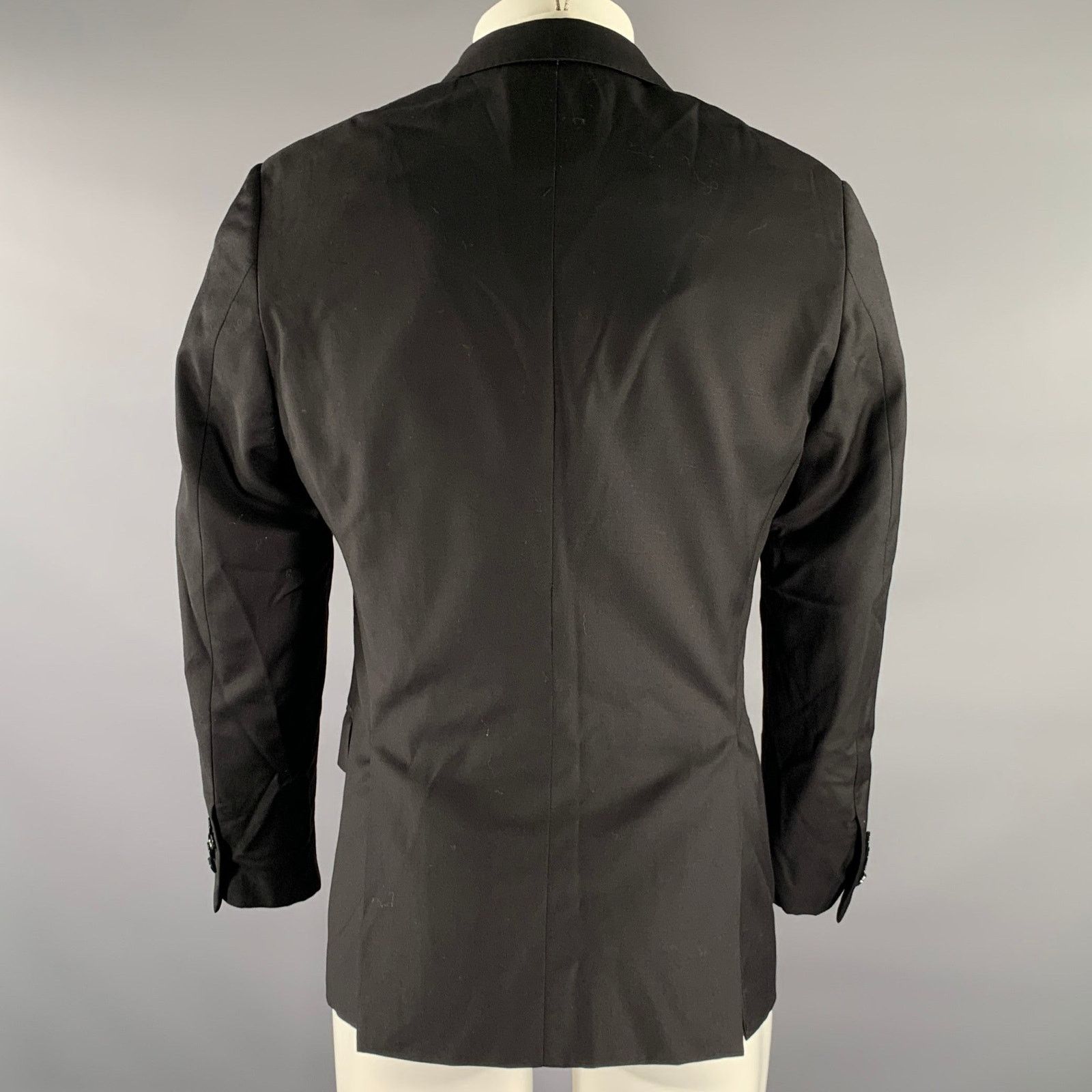 Emporio Armani EMPORIO ARMANI Size 38 Black Wool Notch Lapel Sport Coat Size 38R - 4 Thumbnail