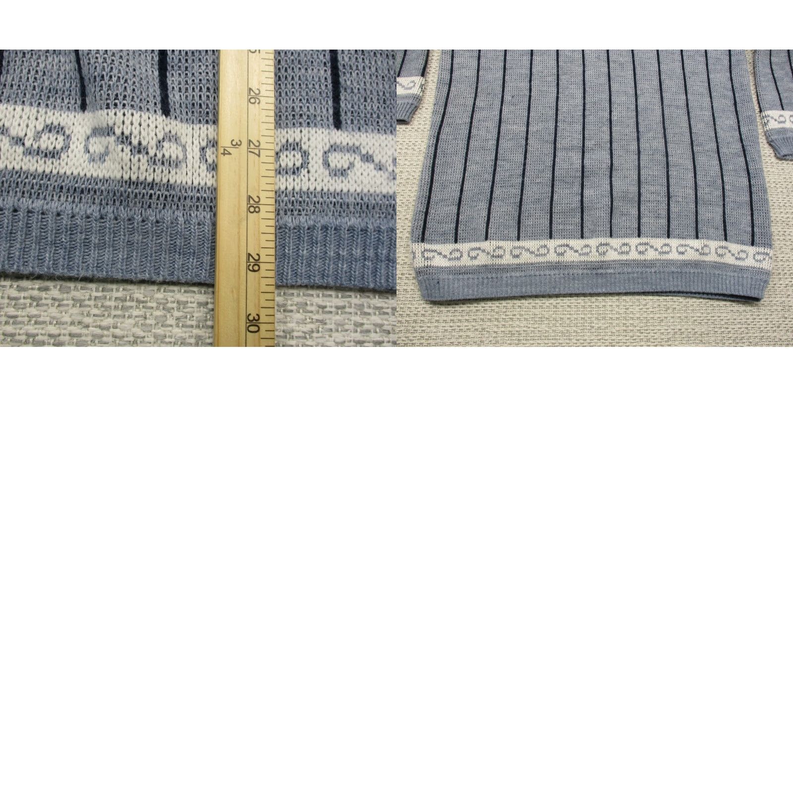 Vintage VINTAGE Village Fair Sweater Womens M Blue White Made In USA Acrylic Crew Neck Long Sleeve Striped Knit Pullover All Seasons Casual Womens Size M / US 6-8 / IT 42-44 - 8 Thumbnail