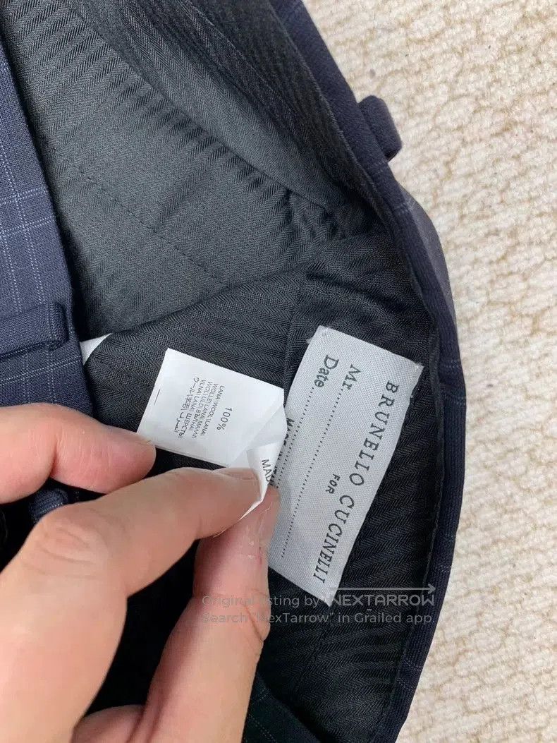Brunello Cucinelli Brunello Cucinelli Navy Plaid Wool Dress Pants. Size US 32 / EU 48 - 5 Thumbnail