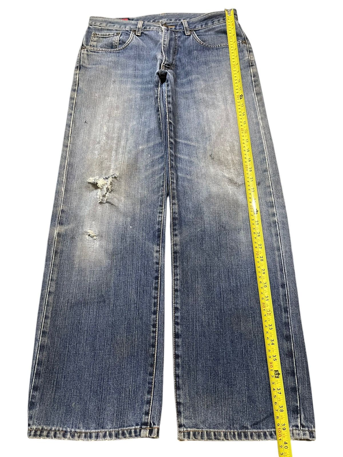Edwin Vintage Edwin 503z Blue Faded Wash Distress Baggy Jeans Size US 31 - 13 Thumbnail