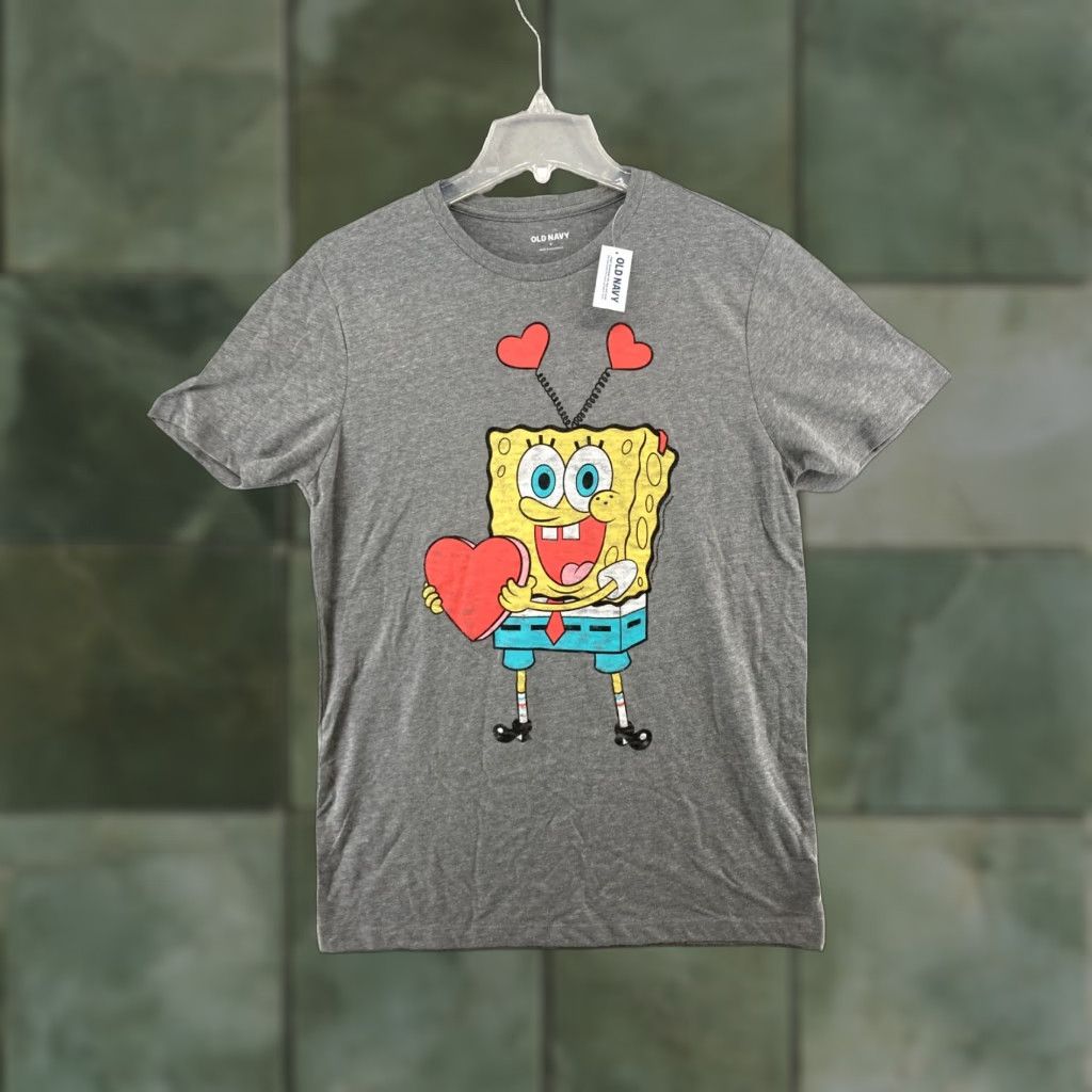 Old Navy Old Navy Sponge Bob T Shirt Small Hearts Women Short Sleeve Crew Neck Blue Cotton Blend Regular Size S Cartoon Size S / US 4 / IT 40 - 1 Thumbnail