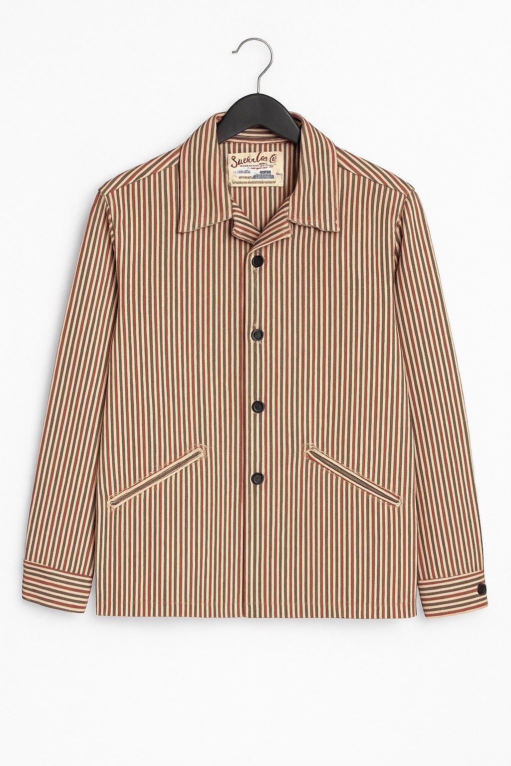 Sugar Cane Vintage-Style Sugar Cane & Co. Striped Work Jacket – SC07720 Size US S / EU 44-46 / 1 - 1 Thumbnail