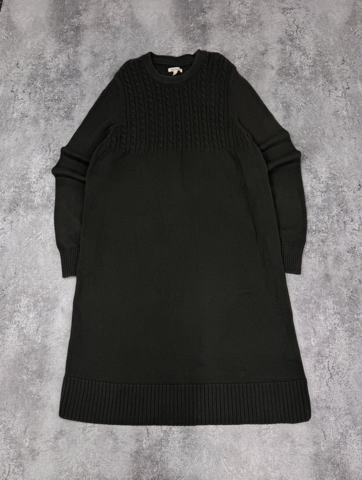 Barbour Barbour Women Knit Dress Dark Green Cable Size L Size L / US 10 / IT 46 - 1 Thumbnail