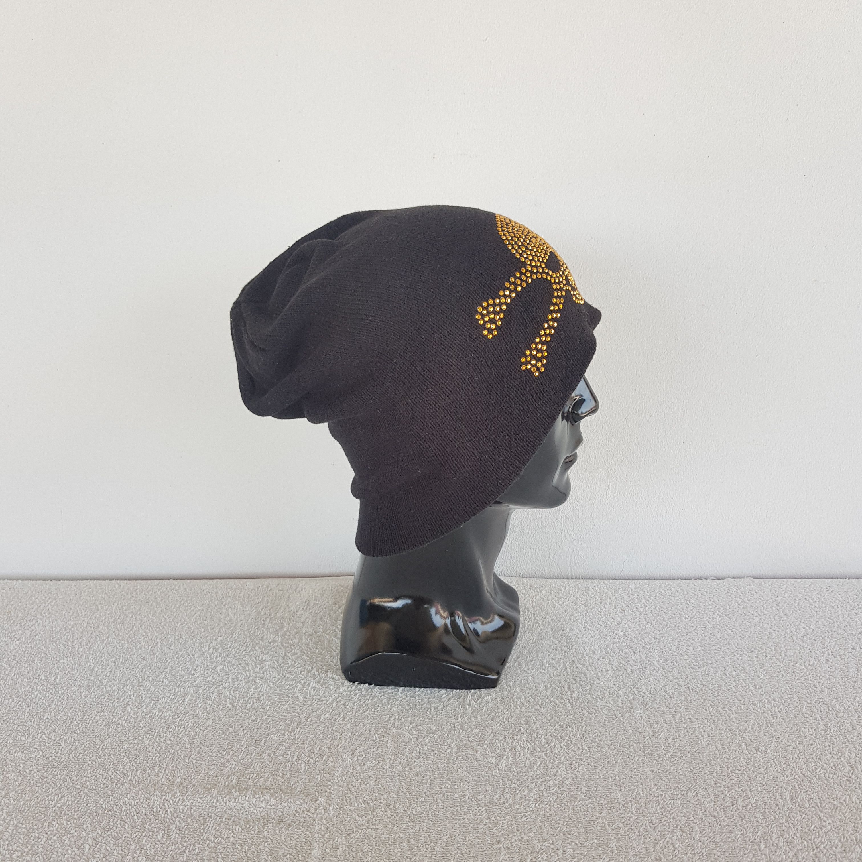 Japanese Brand Vintage Skulls Beanie Bling Bling Knit Snow Ski Caps Hats. Size ONE SIZE - 3 Thumbnail