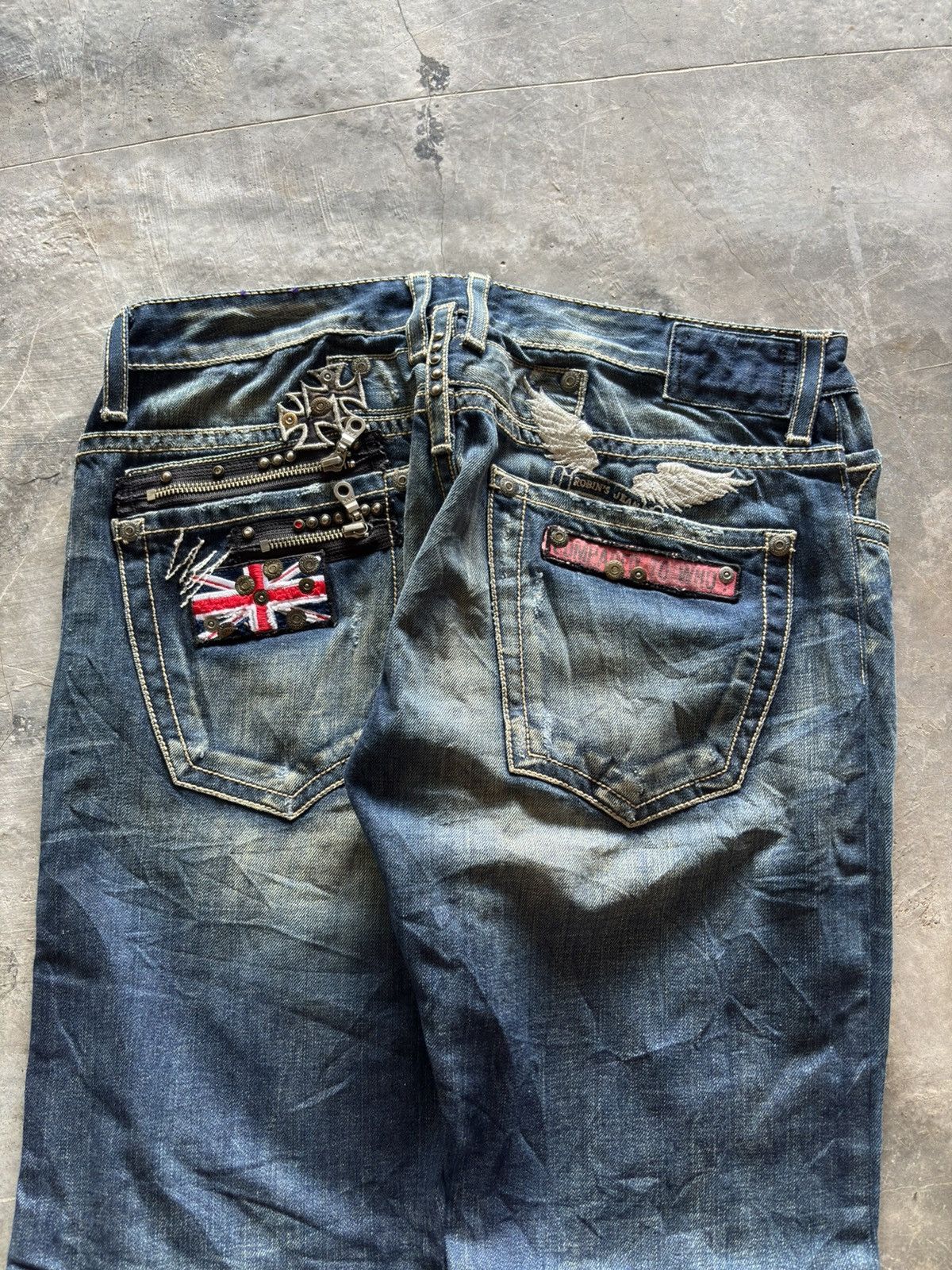 Robins Jeans ROBINS JEANS slim jeans cross wing back patches rapper Size US 34 / EU 50 - 13 Thumbnail