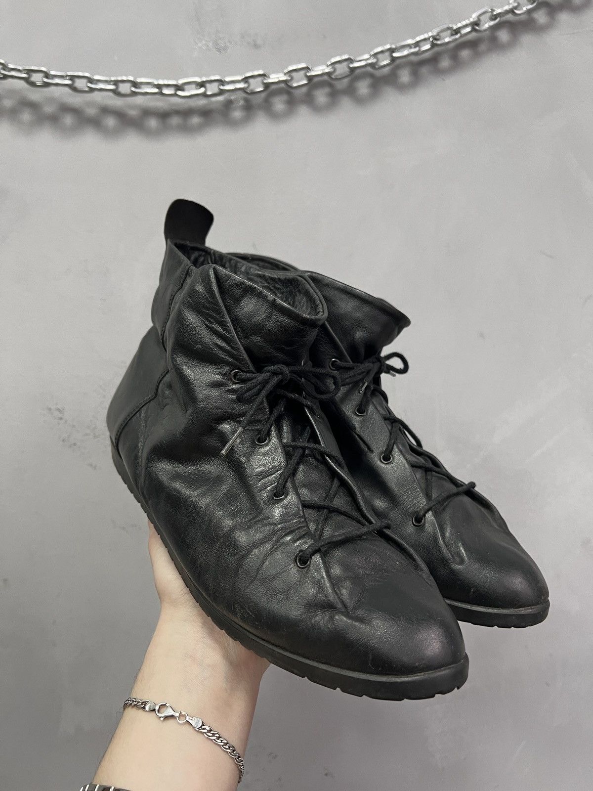 Rare avant garde leather moto style yohji yamamoto 90s