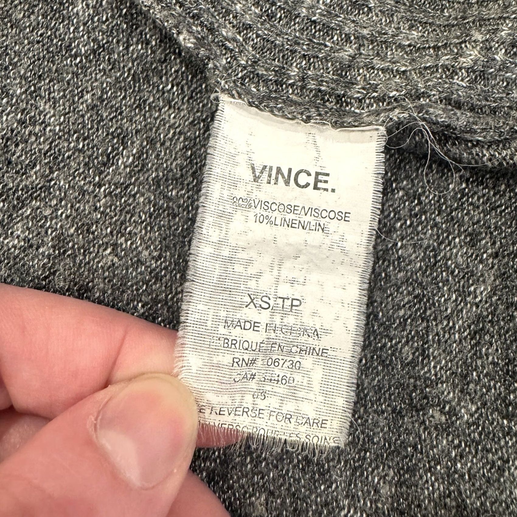 Vince Vince Gray Open Lightweight Drape Cardigan Linen Viscose Blend XS Minimalist Size XS / US 0-2 / IT 36-38 - 5 Thumbnail