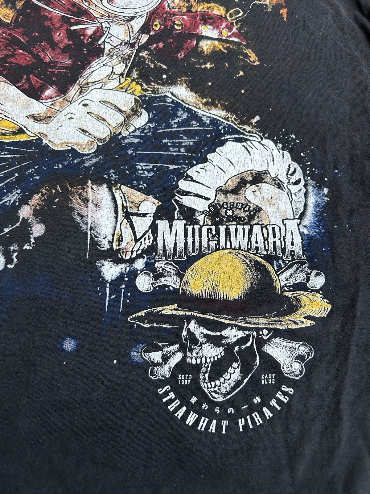 Anime Vintage One piece Monkey D. Luffy Thrashed Sun Faded Size US M / EU 48-50 / 2 - 15 Thumbnail