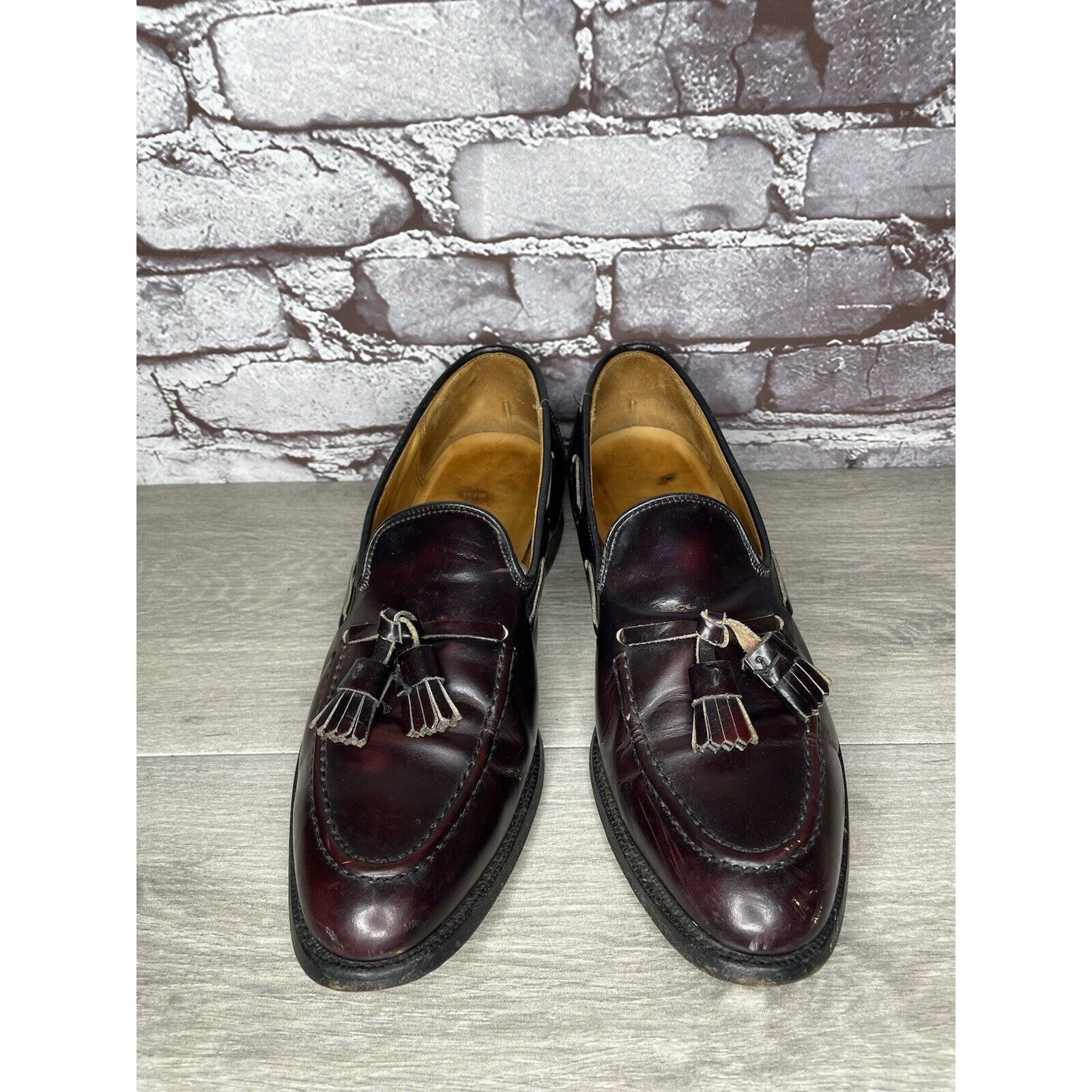 Other Vtg Royal Tweed Burgundy Leather Tassel Loafers Dress Shoes Size US 10 / EU 43 - 2 Thumbnail