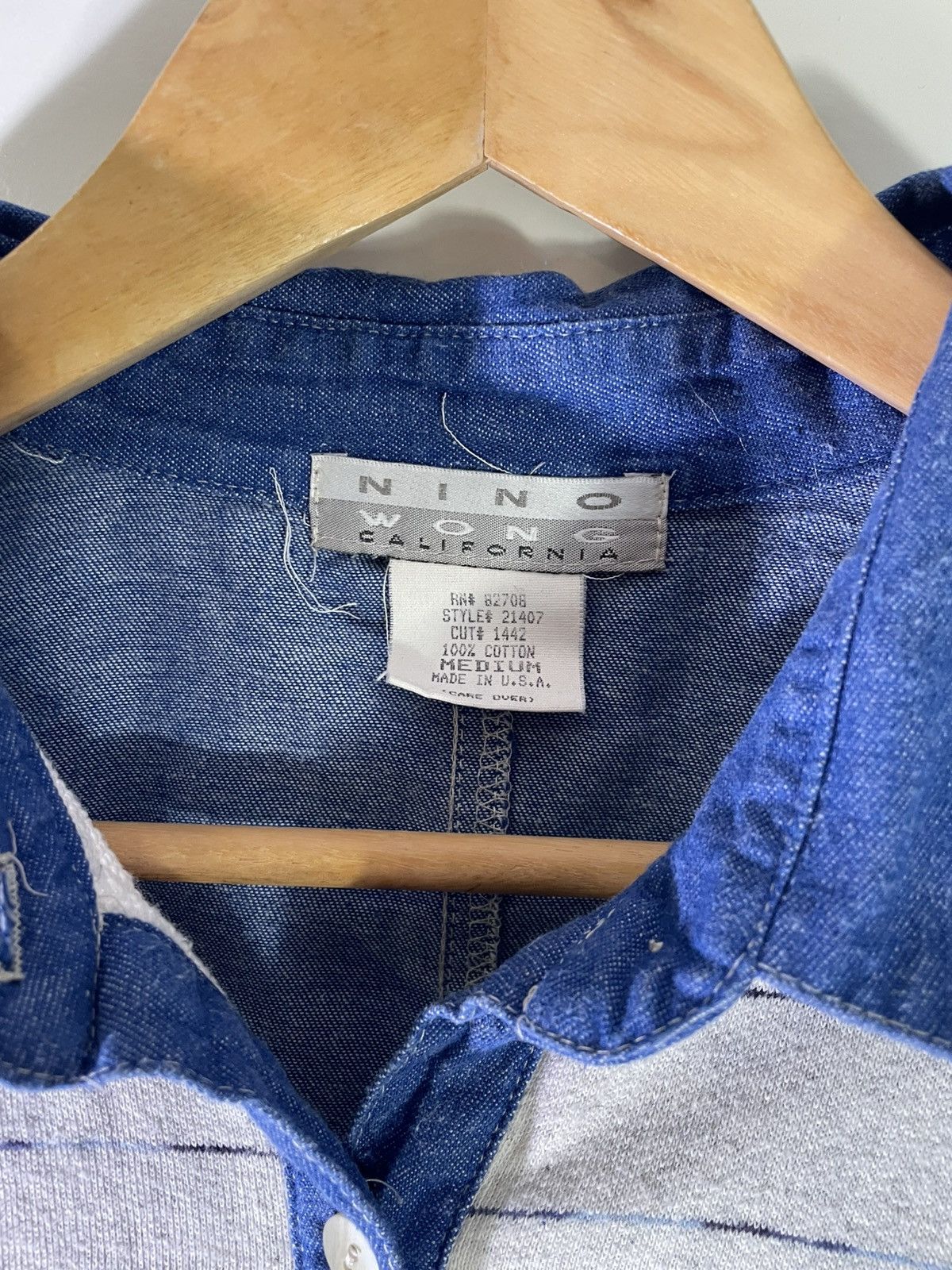Vintage 90’s VTG Vintage Nino Wong Designer Denim Abstract Shirt Size US M / EU 48-50 / 2 - 9 Thumbnail
