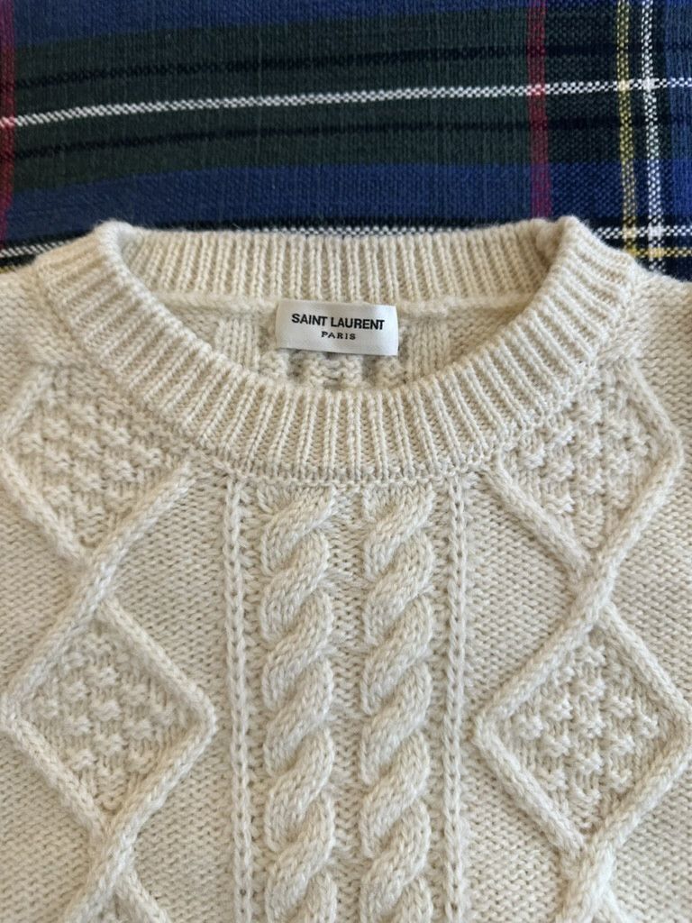 Saint Laurent Paris Aran Wool Sweater Size US S / EU 44-46 / 1 - 2 Thumbnail