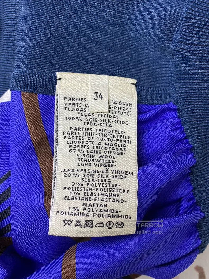 Hermes Hermes Blue Silk and Wool Top Size XXS / US 00 / IT 34 - 5 Thumbnail