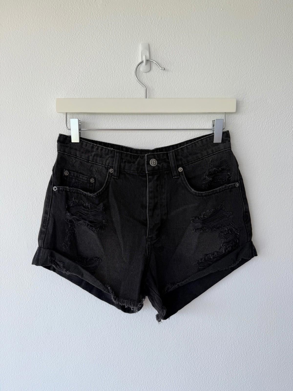 Ksubi new ksubi womens denim rollin out shorts black 25 7 Size 23" - 1 Thumbnail