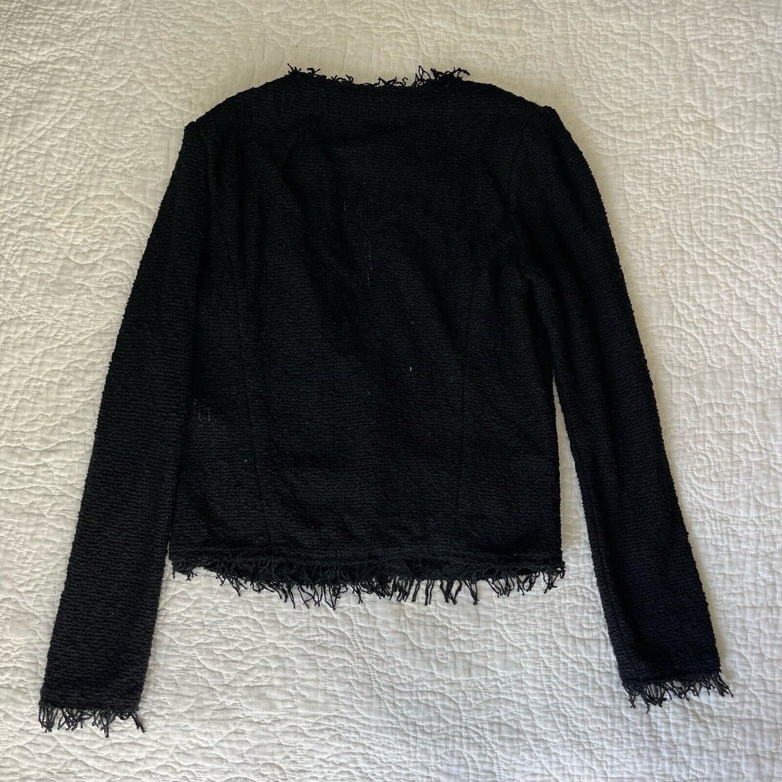 Iro Iro Paris Womens Shavani Jacket Classic Black Cotton Fringe Size XXS / US 00 / IT 34 - 8 Thumbnail