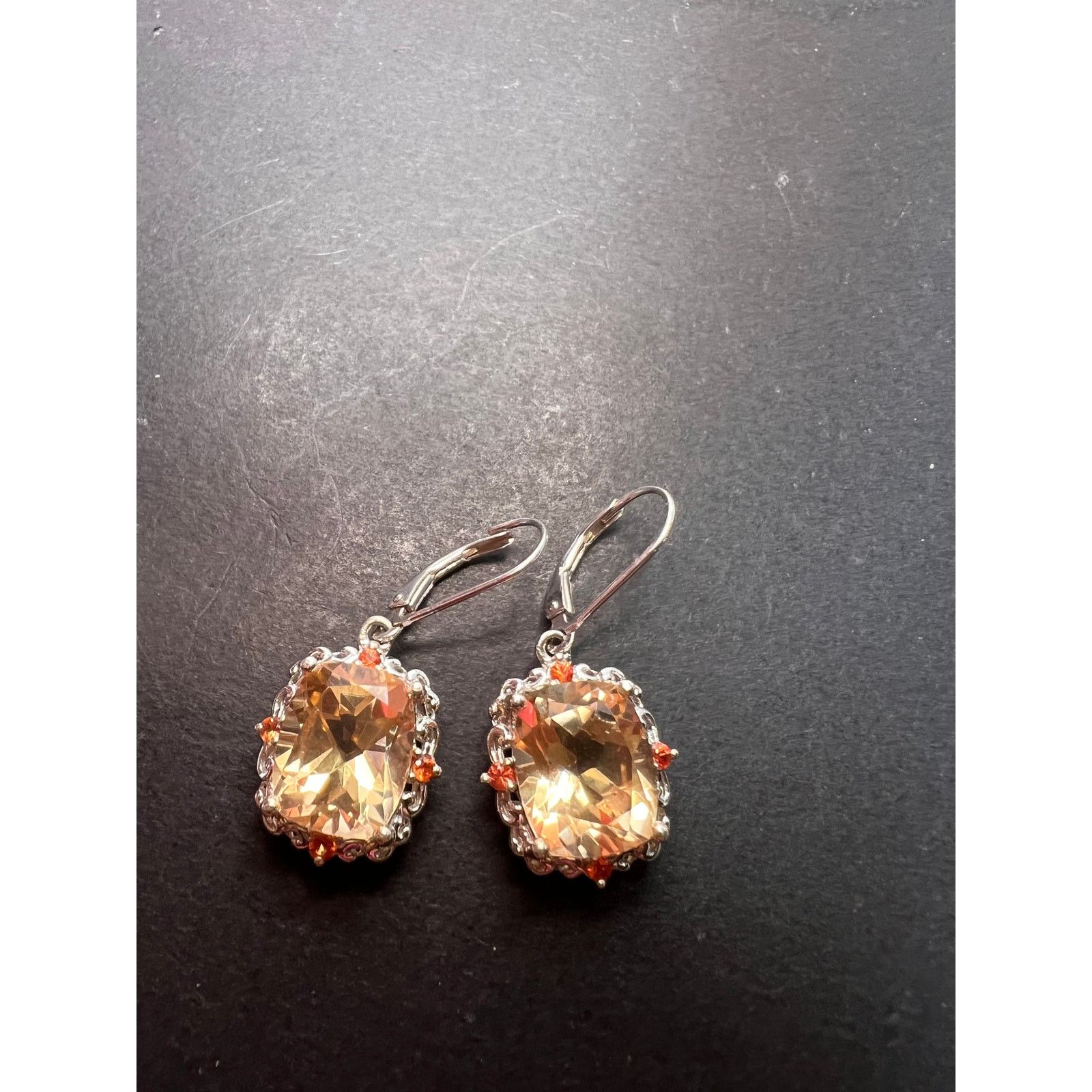 Other Morganite quartz and orange spinel sterling silver earrings Size ONE SIZE - 11 Thumbnail