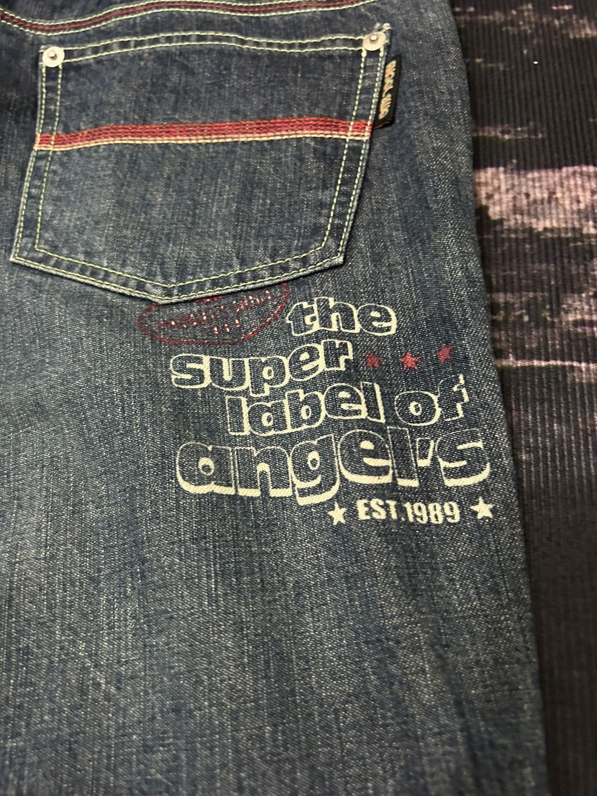 Angel Blue Vintage Angel Blue One Star Pocket Back Wash Flare Jeans Size US 29 - 10 Thumbnail