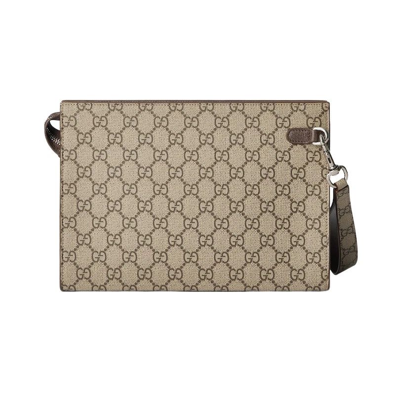 Gucci GUCCI Beige Ebony GG Canvas Pouch Size ONE SIZE - 3 Thumbnail