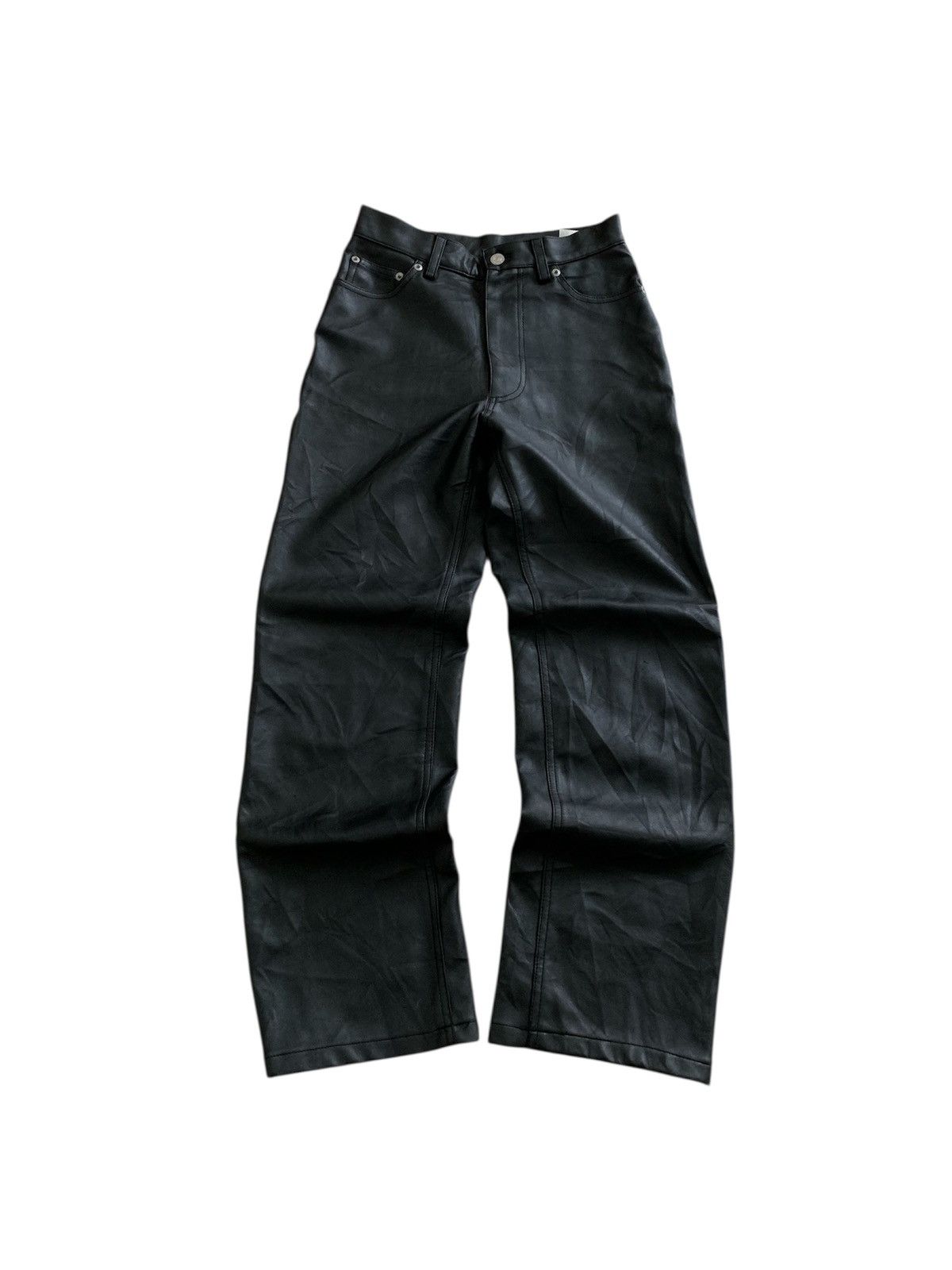 Helmut Lang Last📦 Japanesebrand Leather Baggy Pants Size 26" / US 2 / IT 38 - 1 Thumbnail