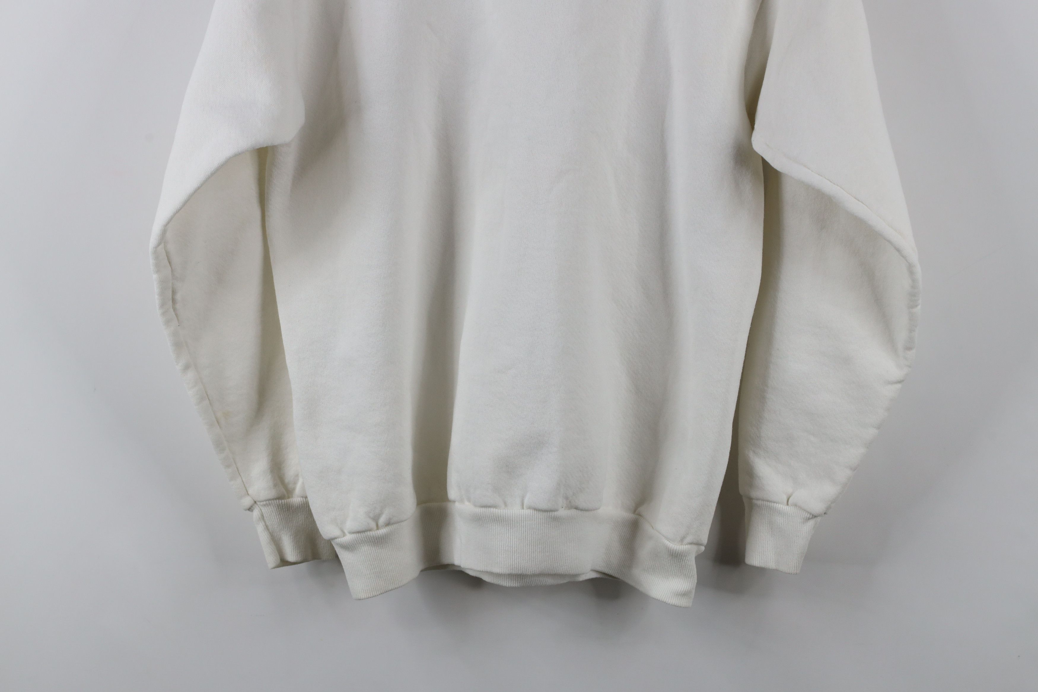Vintage Vintage 90s Streetwear Blank Crewneck Sweatshirt White USA Size US M / EU 48-50 / 2 - 12 Thumbnail