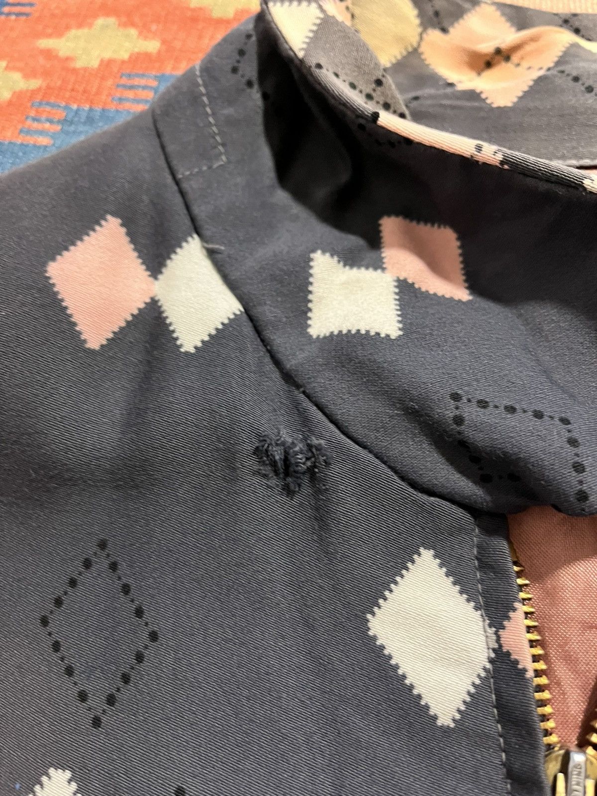 Vintage Vintage 50’s Rayon Gaberdine Atomic Argyle Ricky Jacket Sz L Size US L / EU 52-54 / 3 - 9 Thumbnail