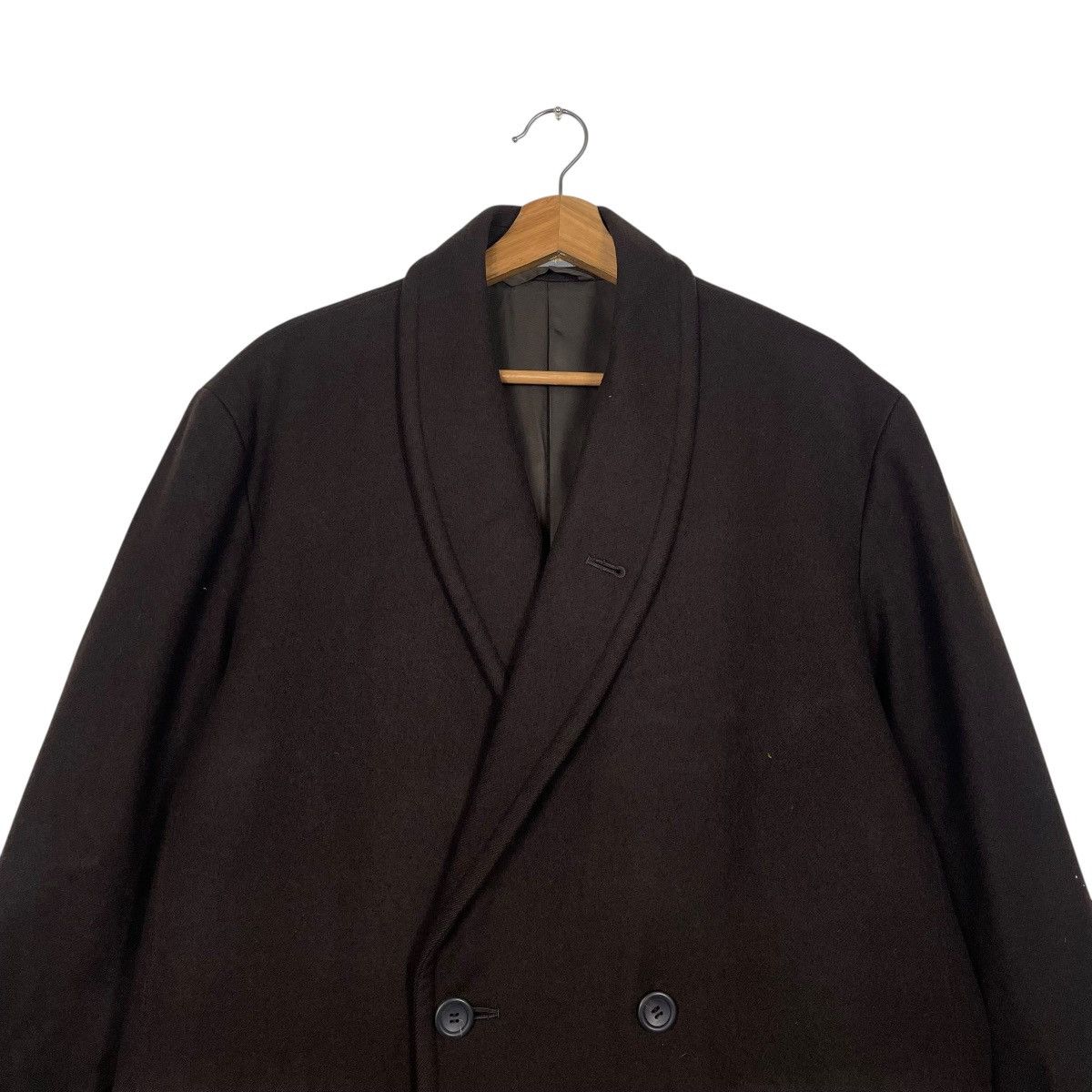 Issey Miyake Vintage 80s Issey Miyake Double Breasted Wool Overcoat Size US M / EU 48-50 / 2 - 2 Thumbnail