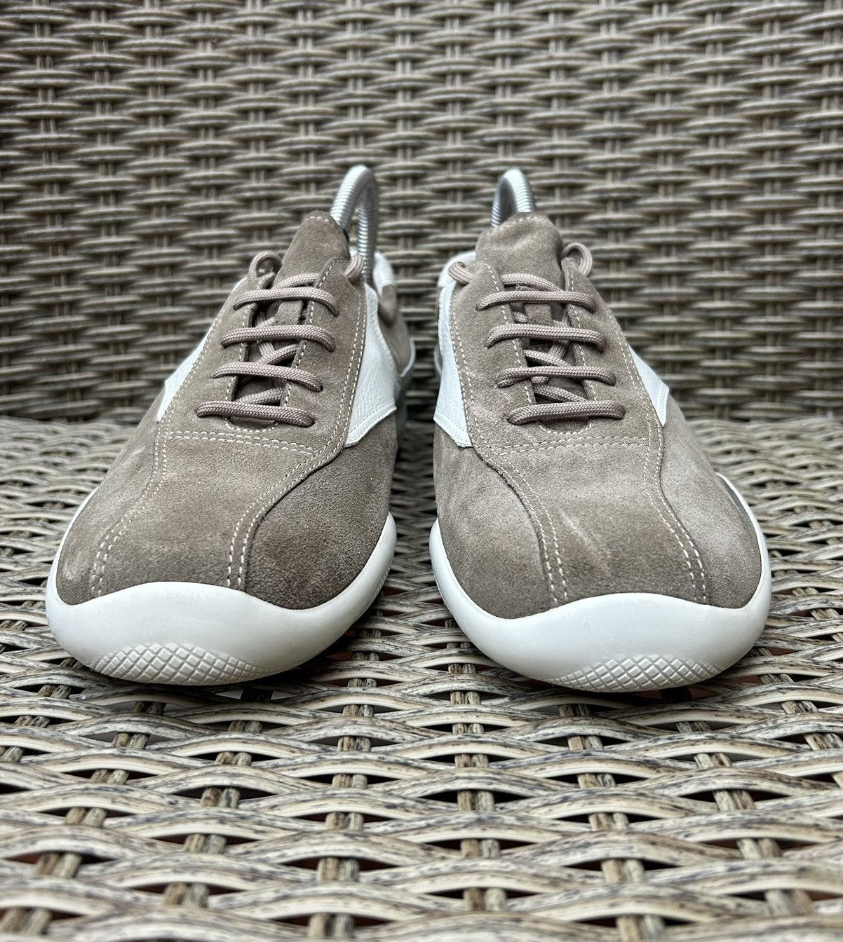 Prada × Vintage Vintage Prada Sport Two Tone Low-Top Beige Trainers 39.5 Size US 6 / EU 39 - 2 Thumbnail