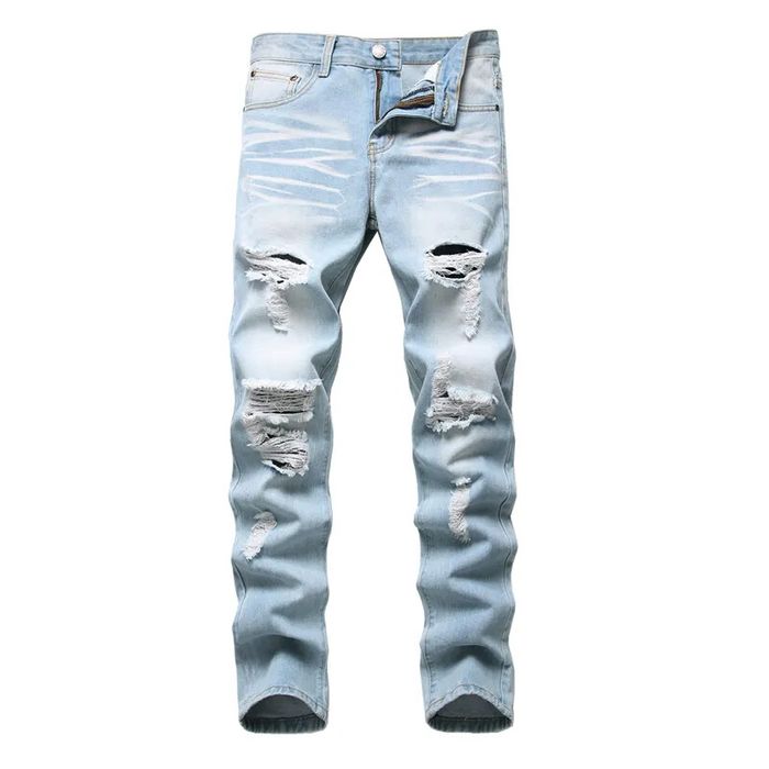 Designer Slim Fit Ripped Jeans | Grailed