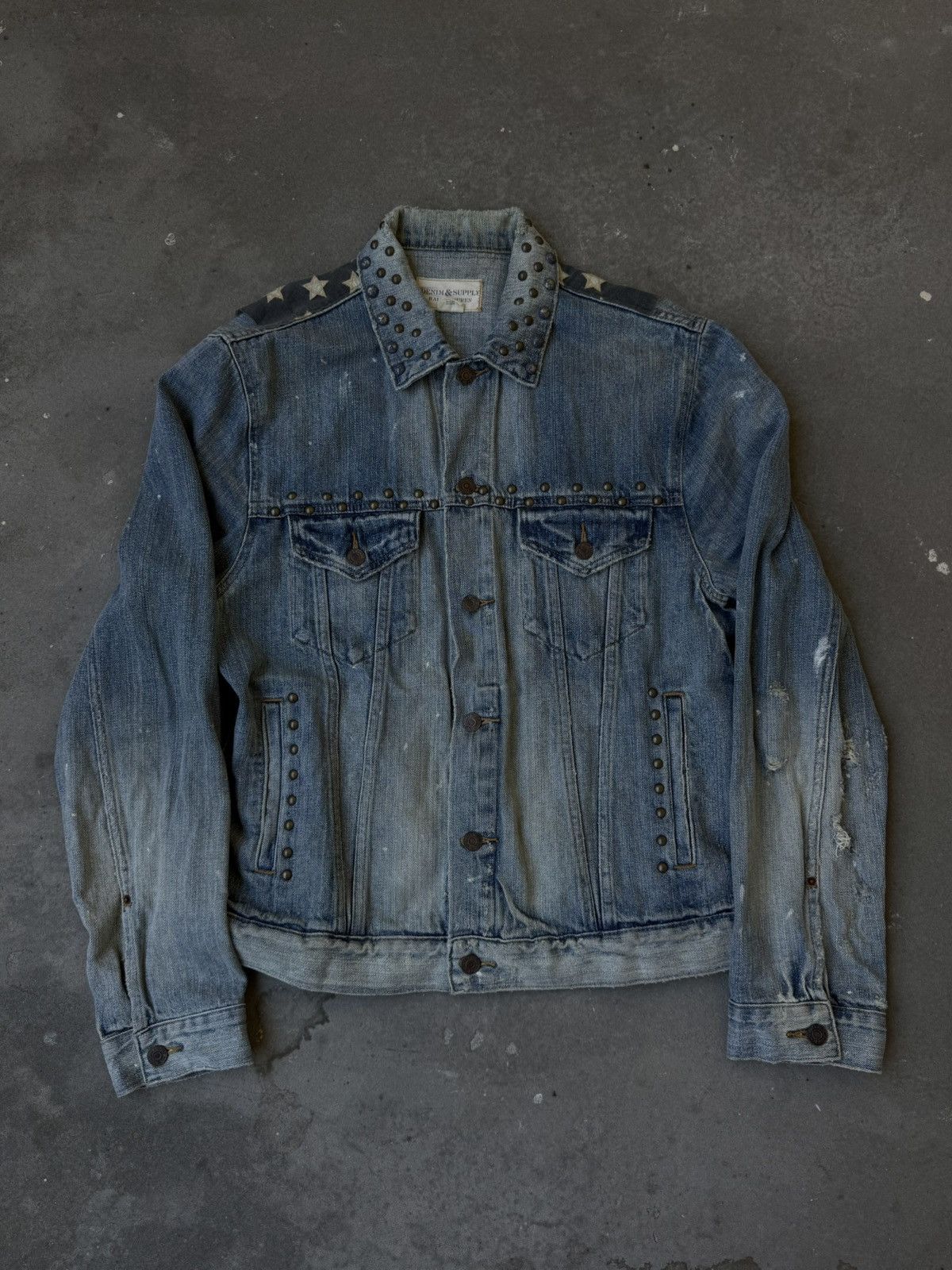 Denim & Supply Ralph Lauren 2000s Ralph Lauren Denim&Supply Pins studded usa flag jacket Size US L / EU 52-54 / 3 - 6 Thumbnail