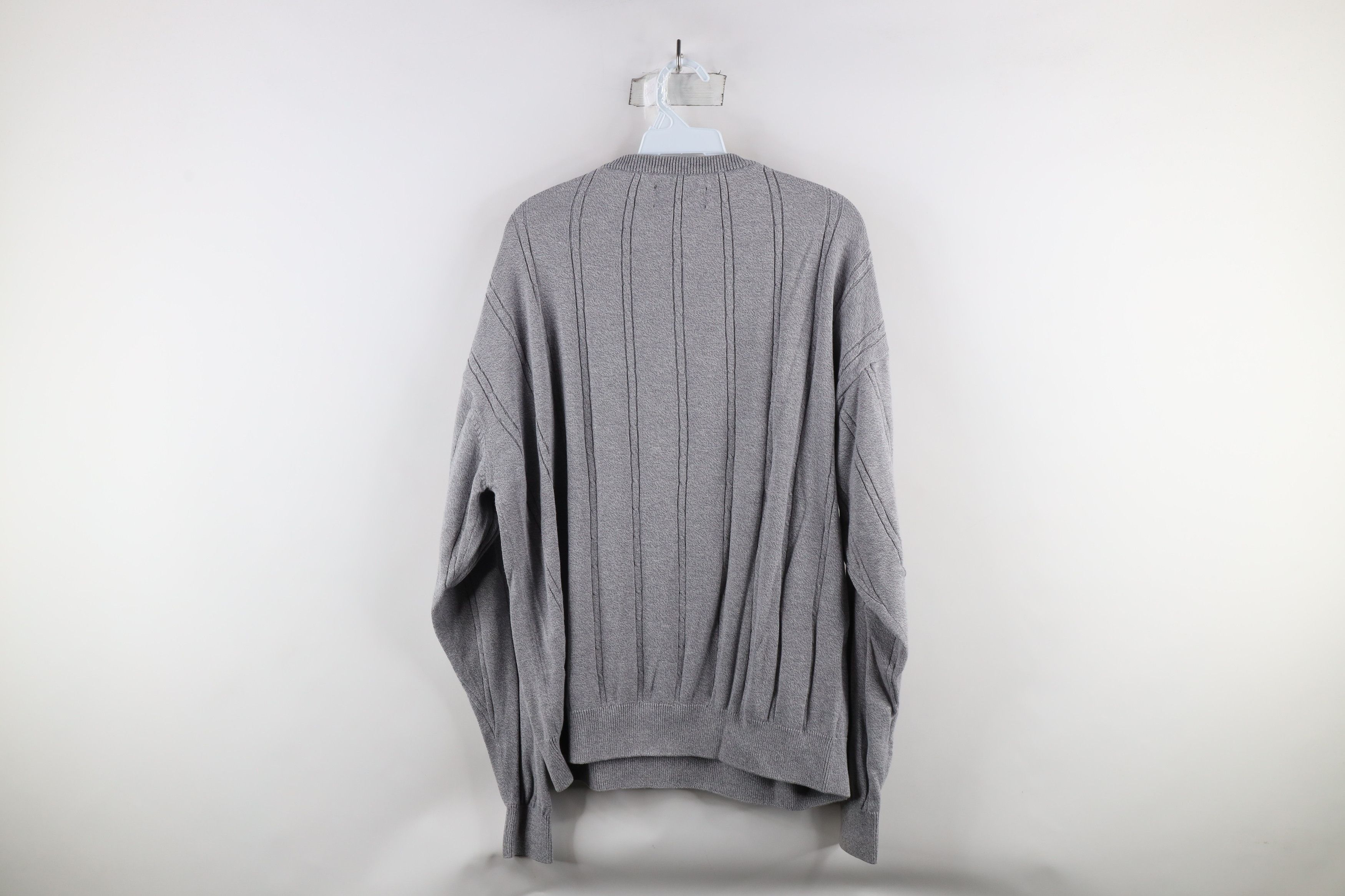 Vintage Vintage 90s Streetwear Cable Knit Crewneck Sweater Gray Size US L / EU 52-54 / 3 - 6 Thumbnail