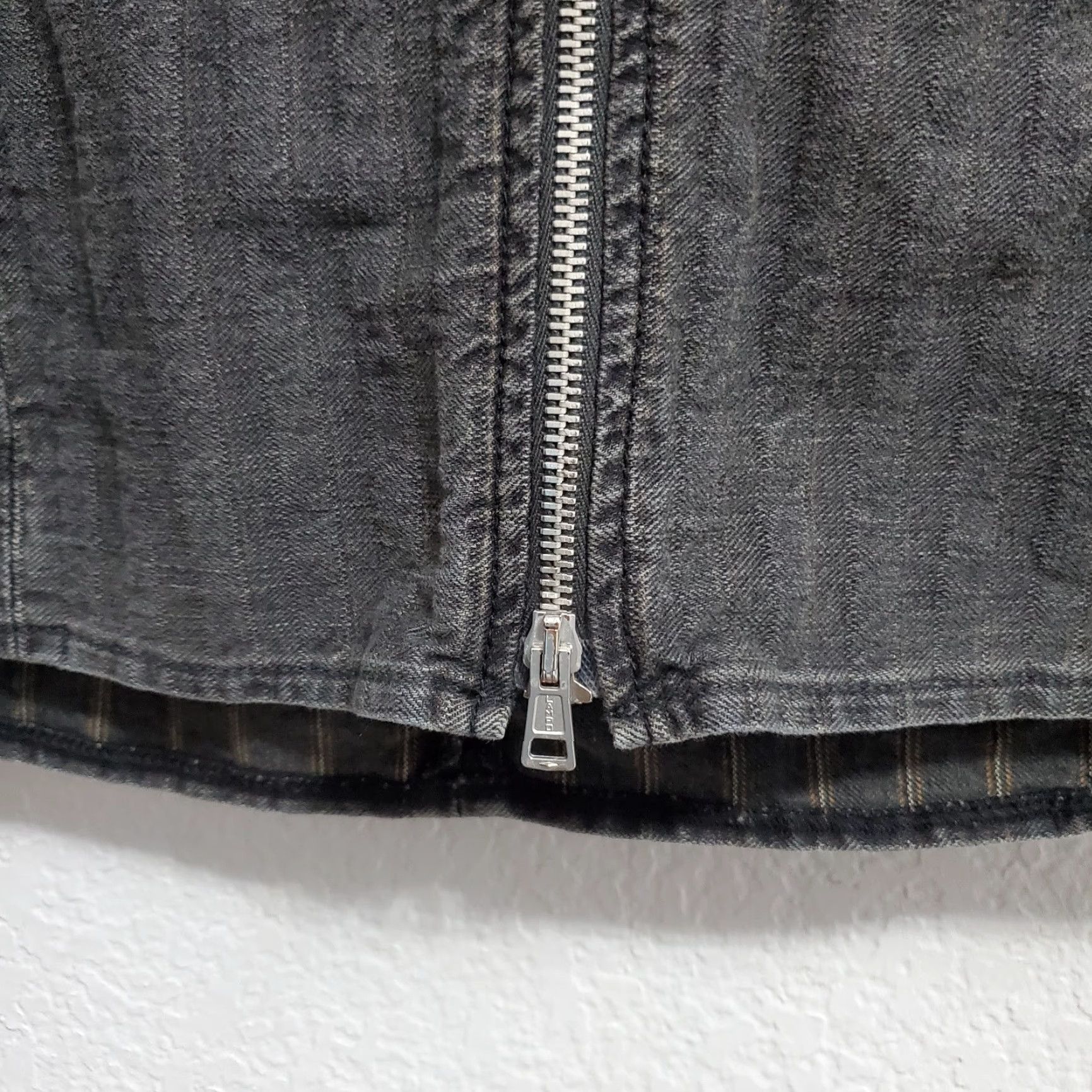 Our Legacy VINTAGE OUR LEGACY Biker Zip Vest Women 42 M Washed Gray Torino Stripe Denim Top Shirt Size M / US 6-8 / IT 42-44 - 5 Thumbnail