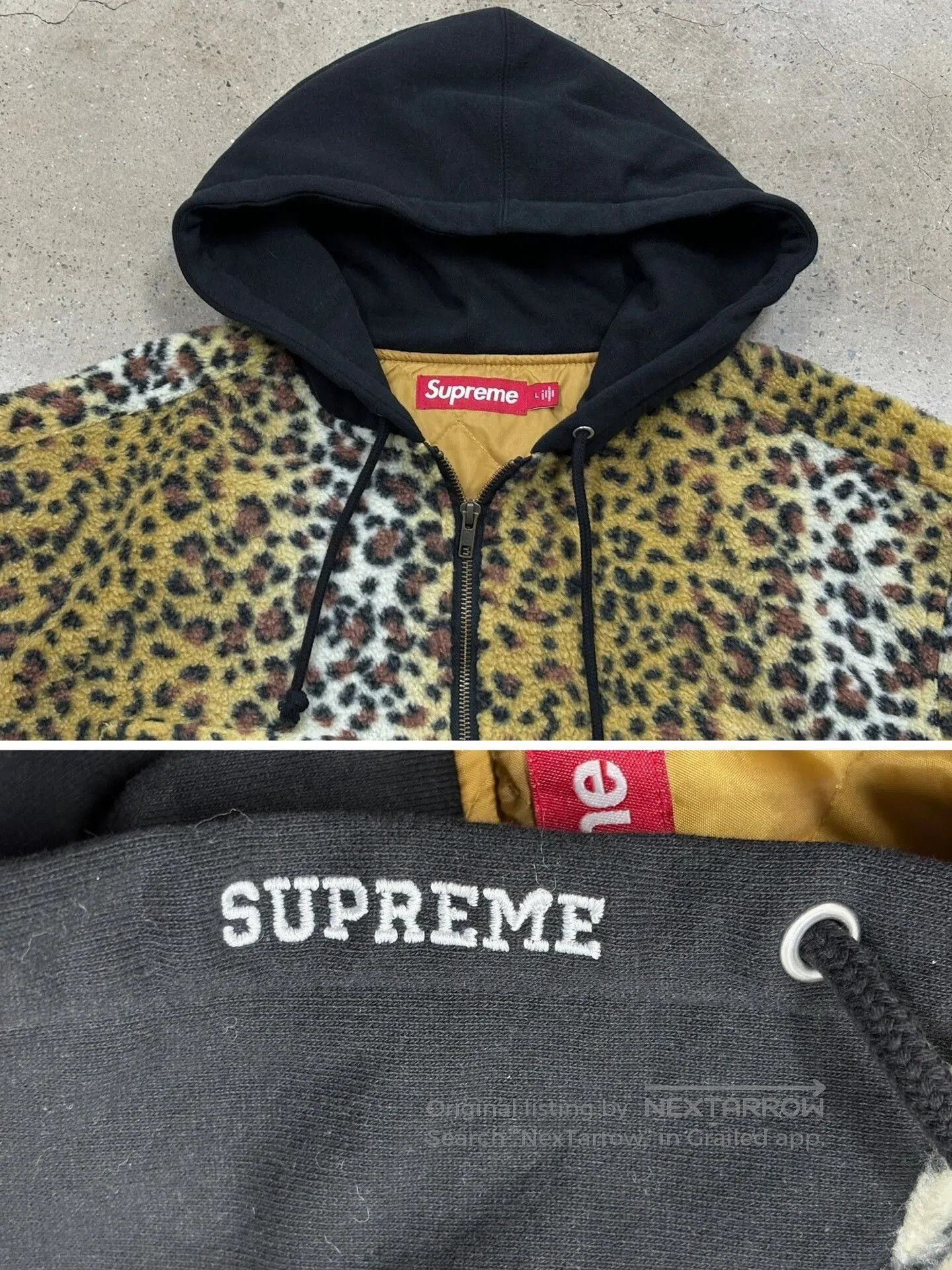 Supreme supreme leopard fleece zip up hooded jacket. Size US L / EU 52-54 / 3 - 6 Thumbnail