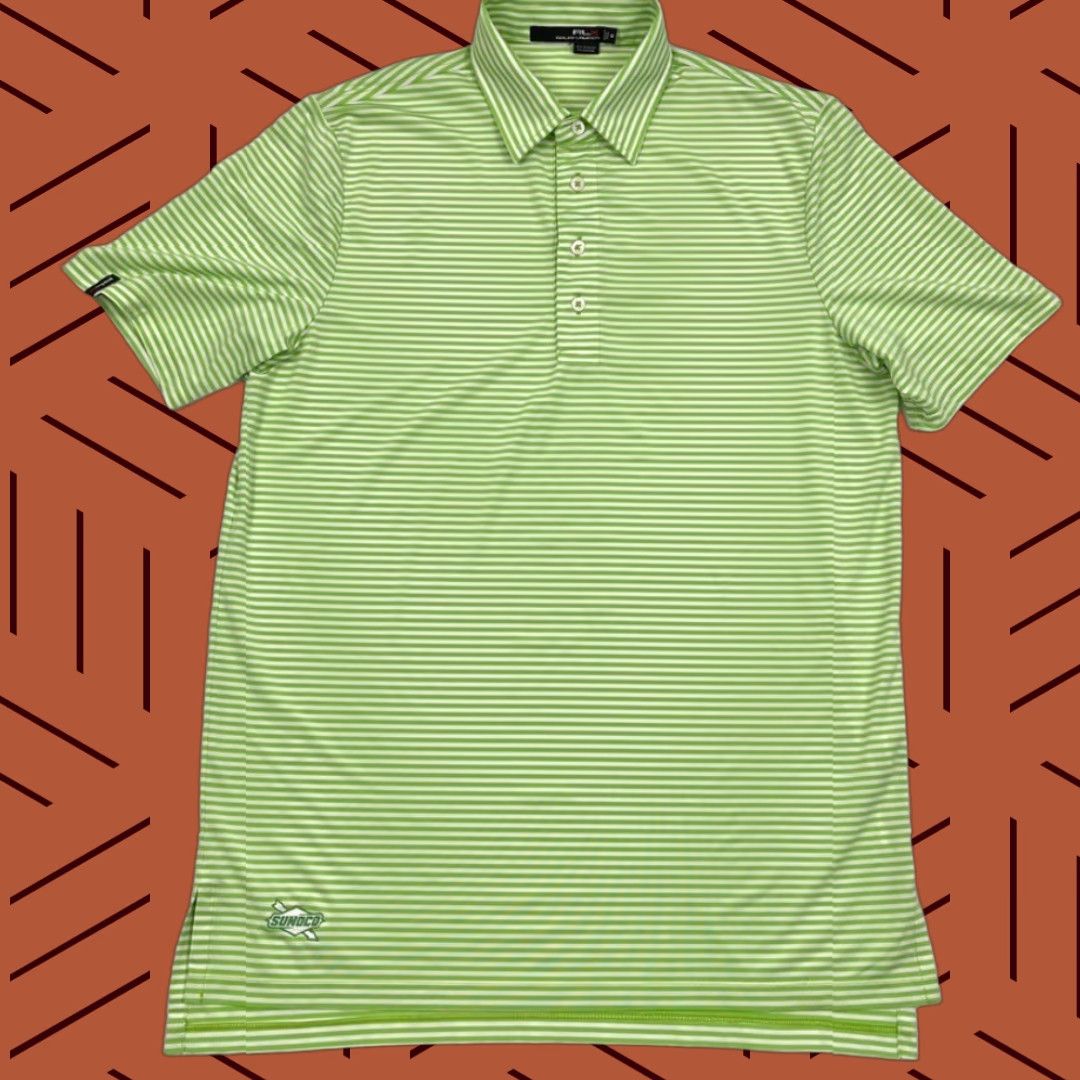 RLX Ralph Lauren RLX Ralph Lauren Polo Shirt Mens M Sunoco Gas Station Employee Green Stripe Golf Shirt Size US M / EU 48-50 / 2 - 1 Thumbnail