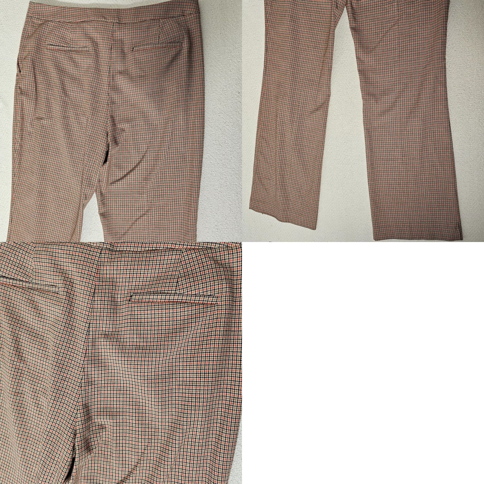 Vince Camuto Vince Camuto Dress Pants Women Houndstooth High Waist Straight Leg Beige Size 12 Regular Inseam 29 Beige Size 34" / US 12 / IT 48 - 8 Thumbnail