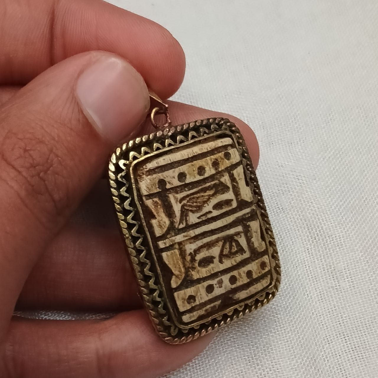 Handmade EGYPTIAN The Pendant Necklace Rare Book Antique with Stone Size ONE SIZE - 6 Thumbnail