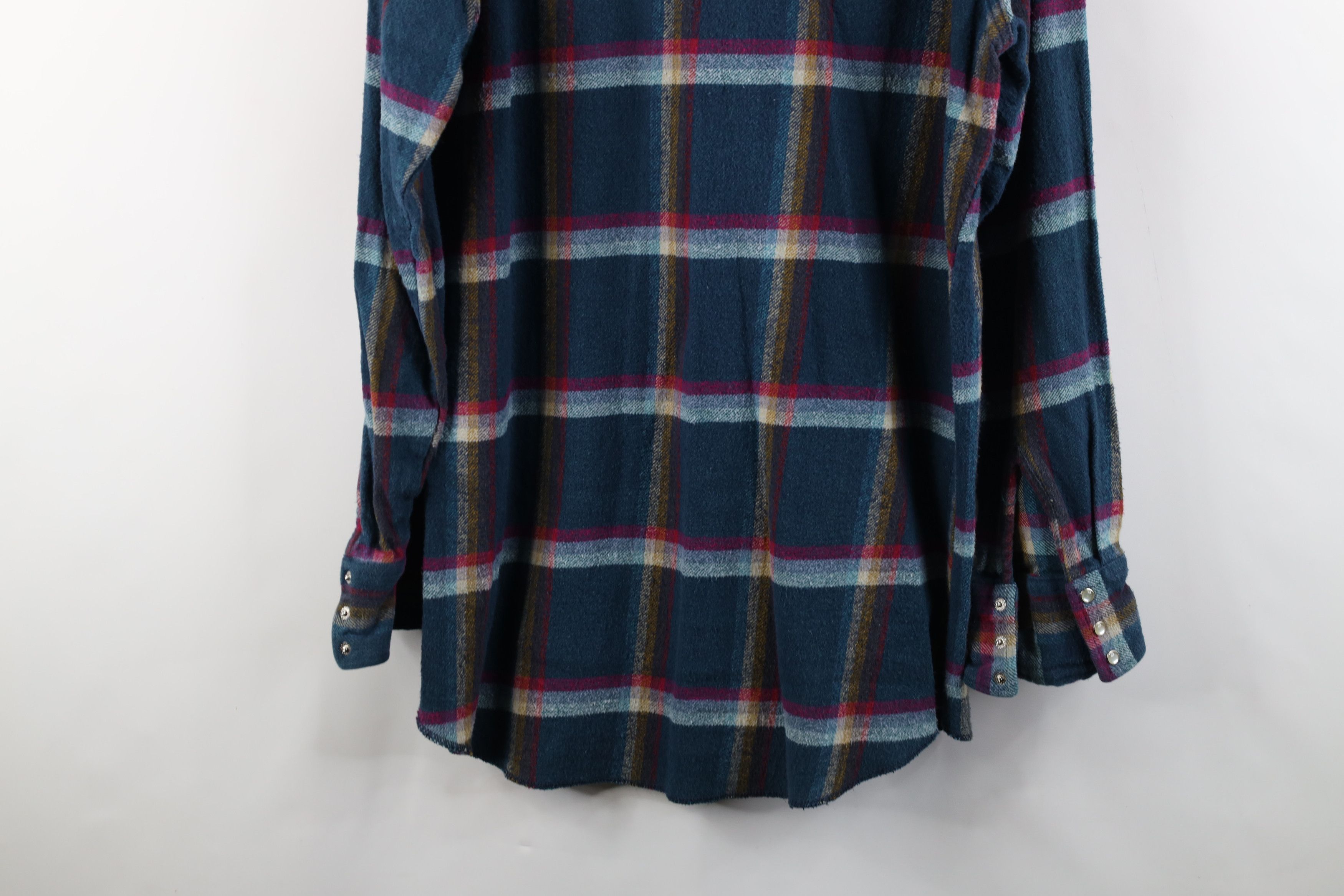 Vintage × Wrangler Vintage 90s Wrangler Heavyweight Flannel Snap Button Shirt Size US L / EU 52-54 / 3 - 11 Thumbnail