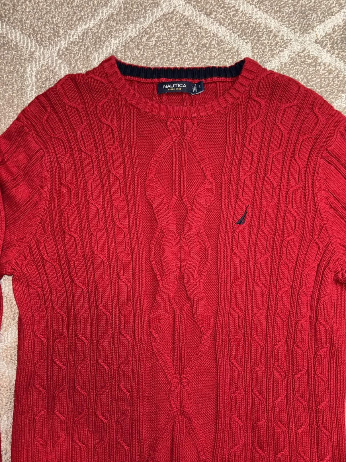 Nautica Nautica Red Cable Knit Sweater Size US S / EU 44-46 / 1 - 2 Thumbnail