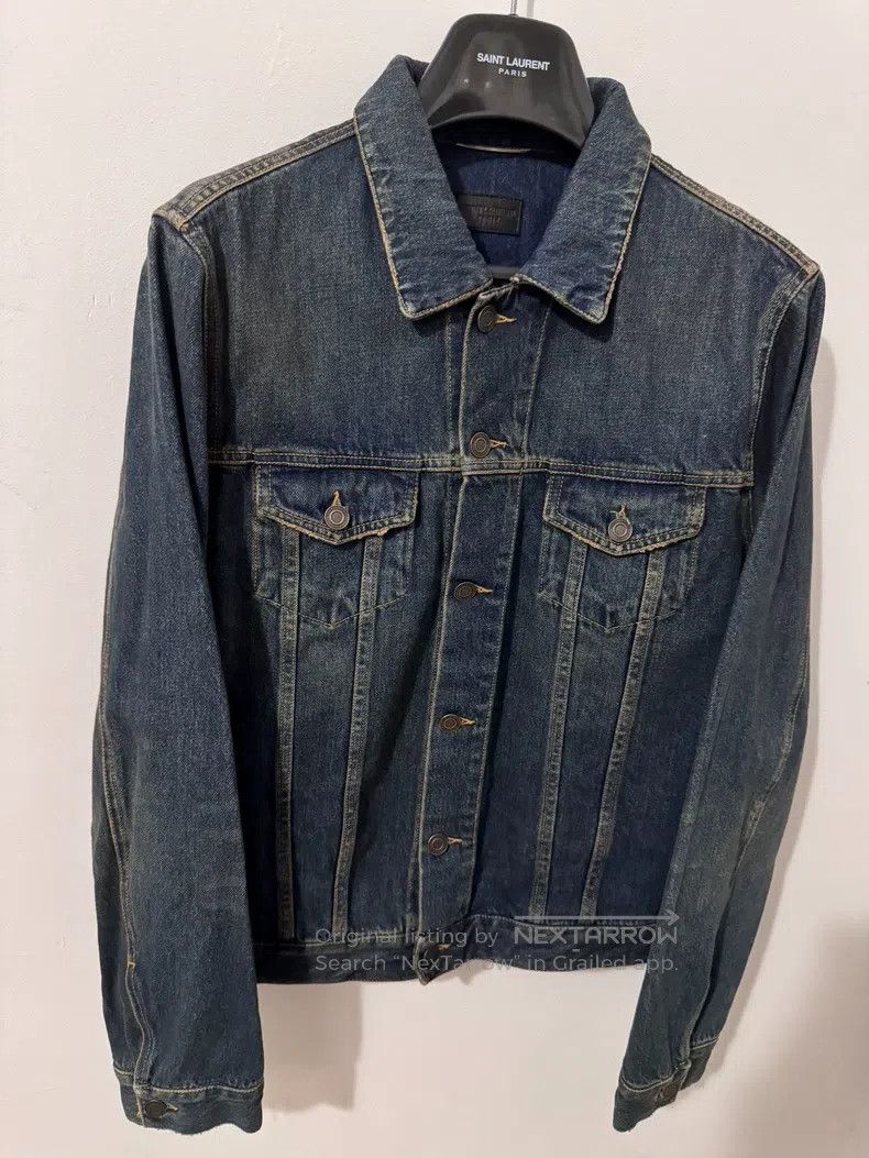 Saint Laurent Paris Saint Laurent Paris Ochre deep blue basic denim jacket Size US XL / EU 56 / 4 - 3 Thumbnail