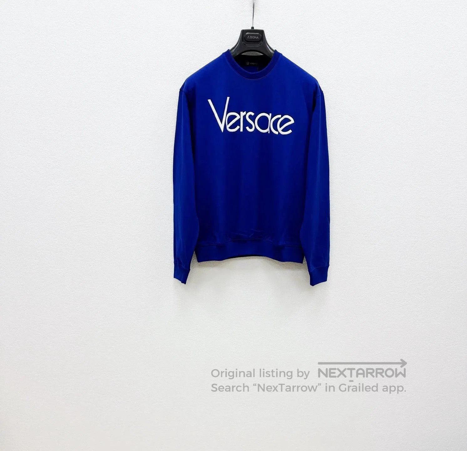 Versace versace embroidered sweatshirt in blue. Size US S / EU 44-46 / 1 - 1 Thumbnail