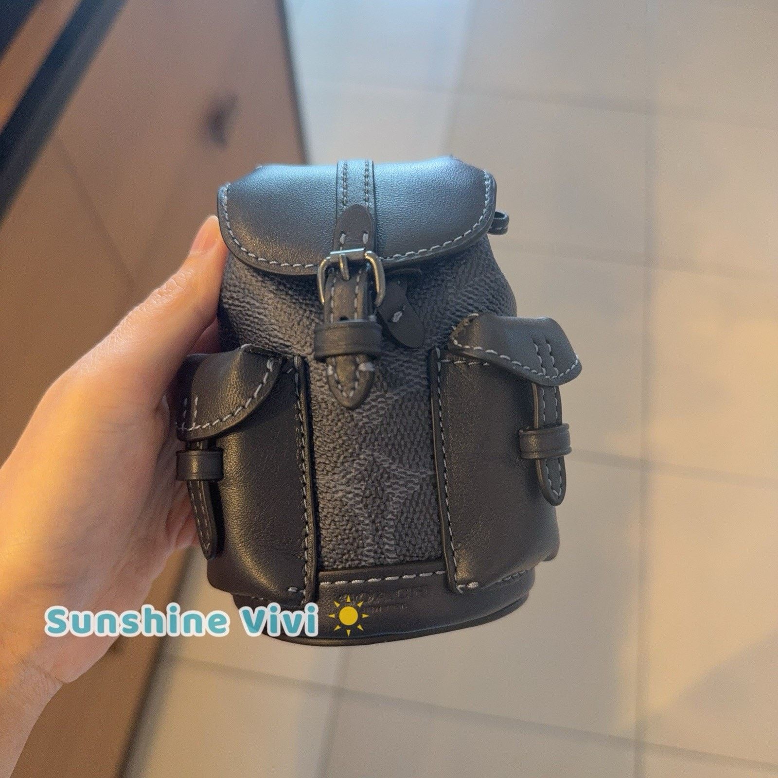 Coach NWT Coach Mini Warner Backpack Bag Charm Midnight Navy CBK66 Size ONE SIZE - 1 Thumbnail