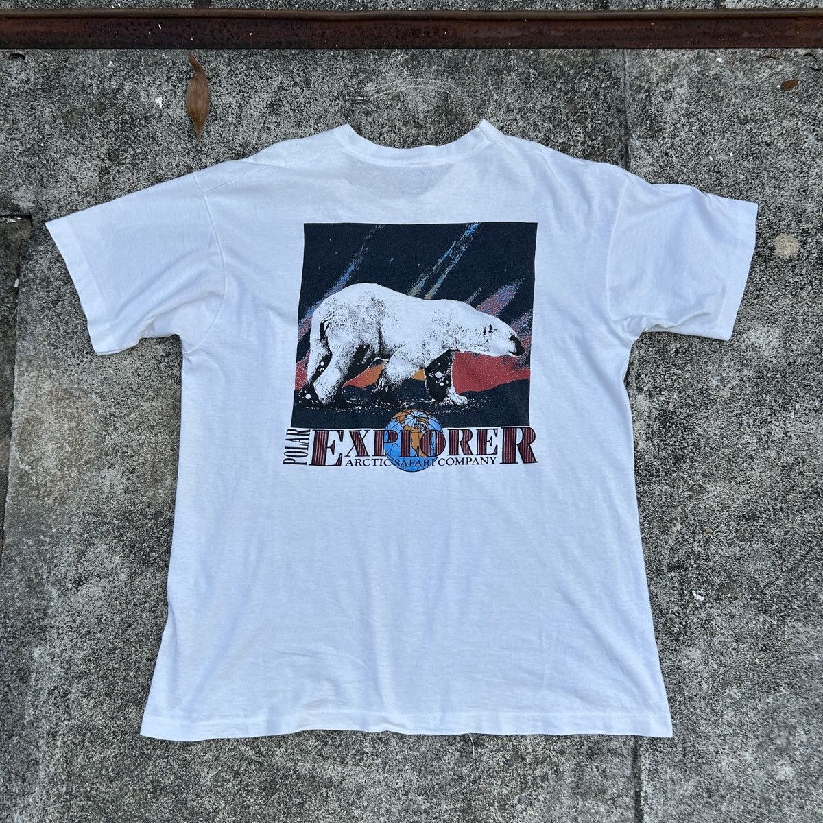Band Tees × Other × Vintage Vintage 90s Polar Explorer Big Logo White T-shirt Size US M / EU 48-50 / 2 - 17 Thumbnail