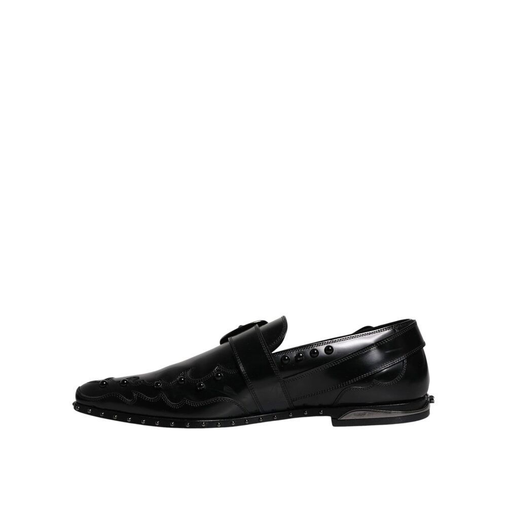Dolce & Gabbana Dolce & Gabbana Black Embellished Derby Monk Strap Shoes Size US 11 / EU 44 - 5 Thumbnail